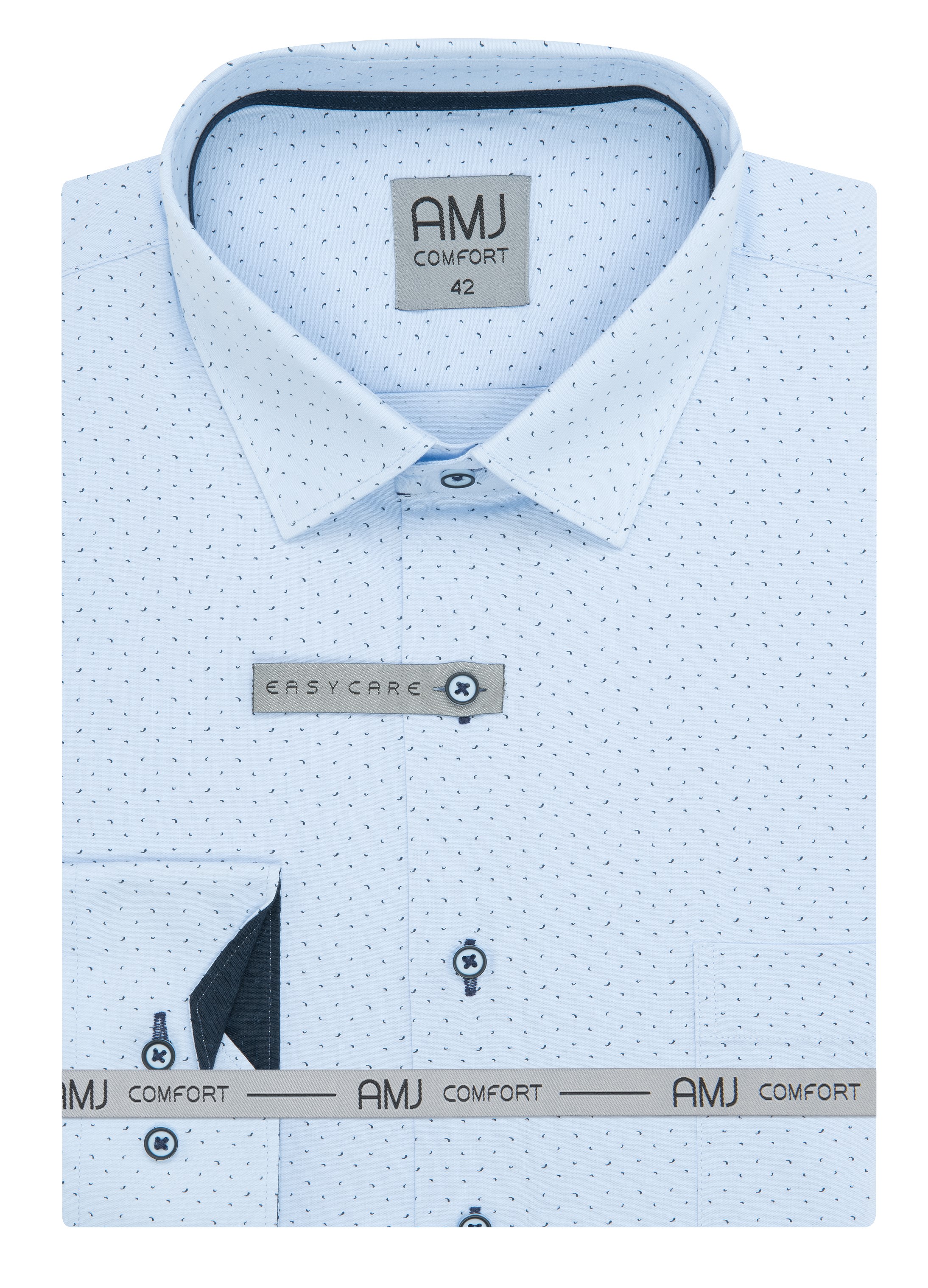 Pánská košile dlouhý rukáv AMJ VDSBR 1343 Slim Fit Comfort Velikost: 42