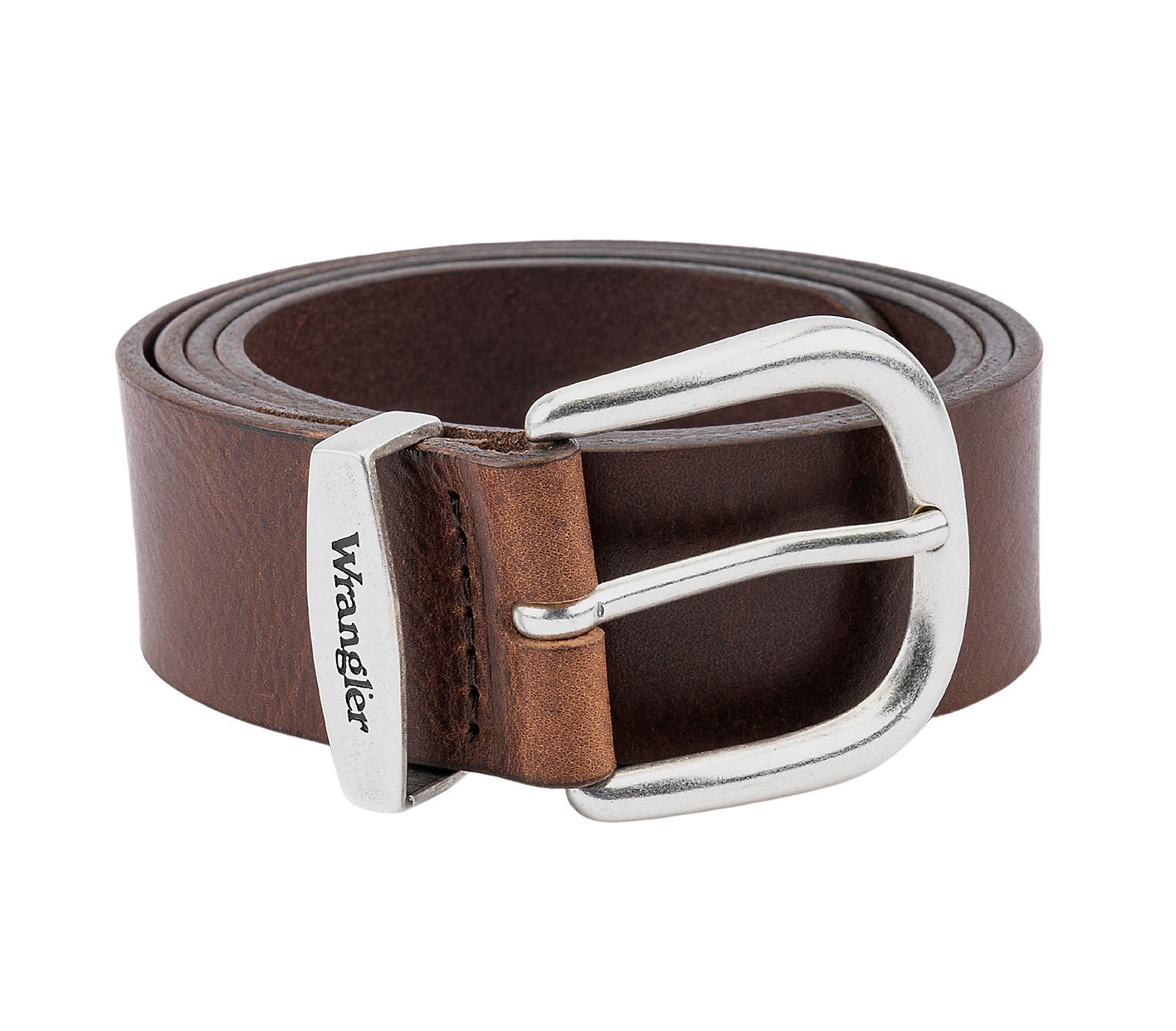 Kožený opasek WRANGLER 112352692 EASY BELT Brown Velikost: 75 cm