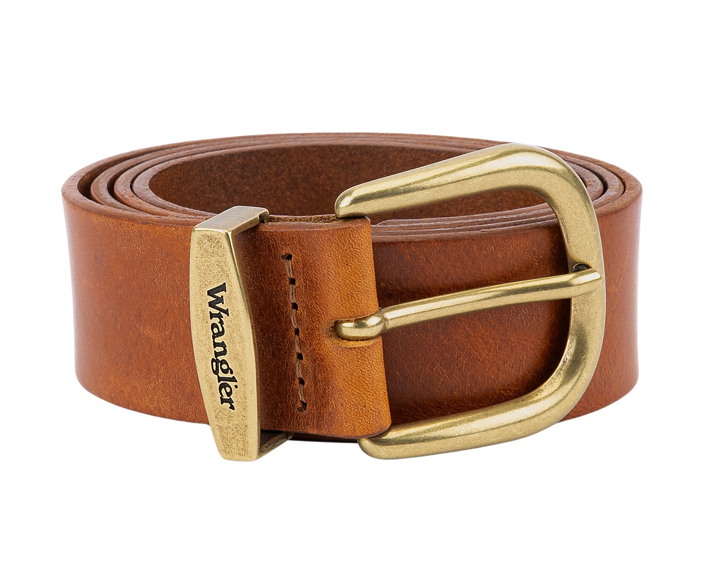 Kožený opasek WRANGLER 112352693 EASY BELT Cognac Velikost: 85 cm