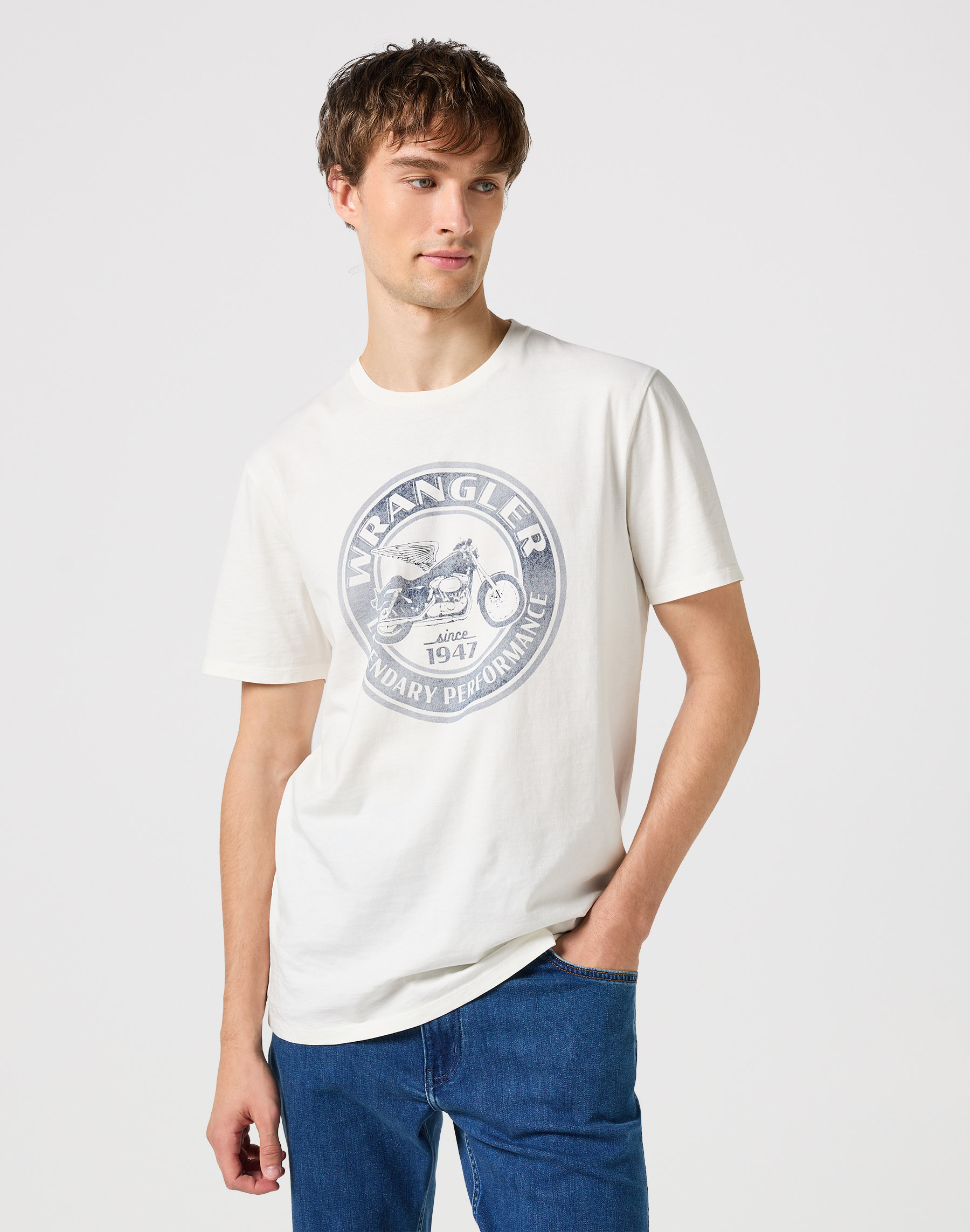 Pánské tričko WRANGLER 112350454 AMERICANA TEE White Velikost: M