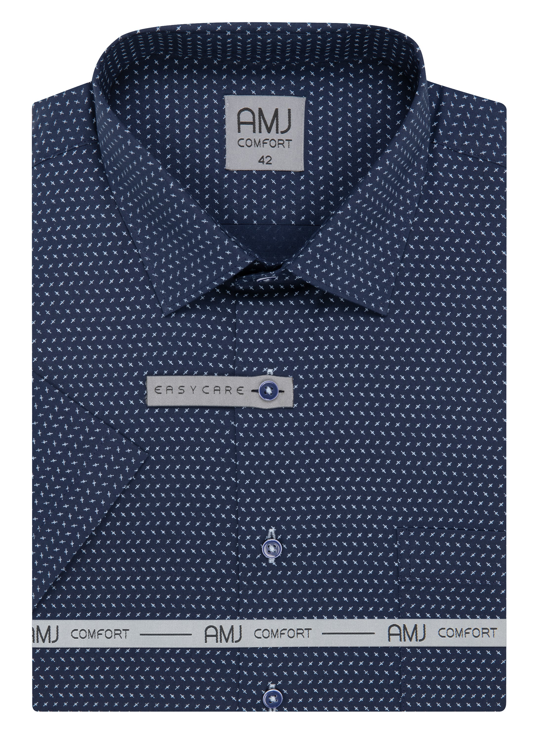 Pánská košile krátký rukáv AMJ VKB 1377 Classic Comfort Velikost: 46