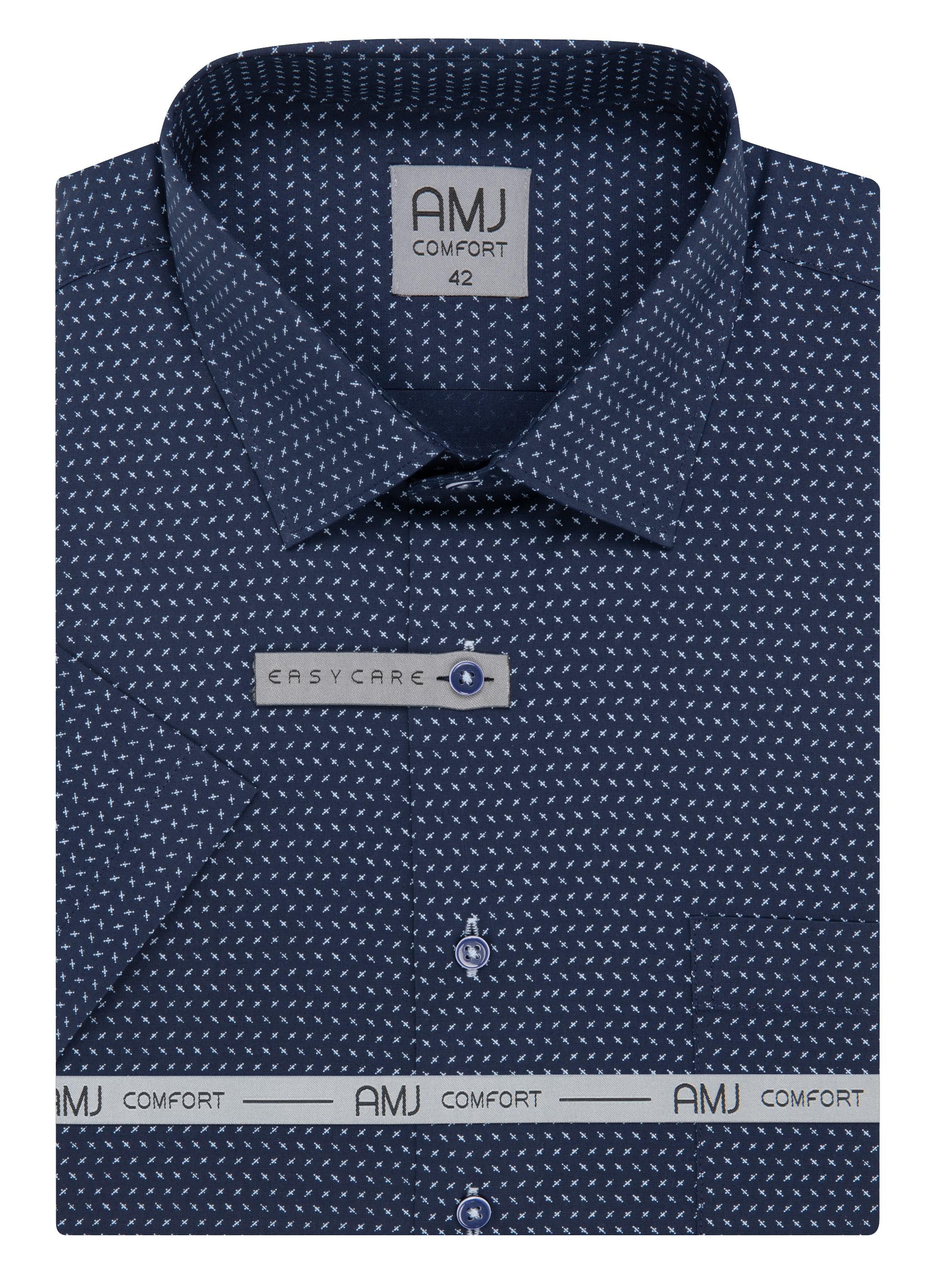 Pánská košile krátký rukáv AMJ VKB 1377 Classic Comfort Velikost: 43