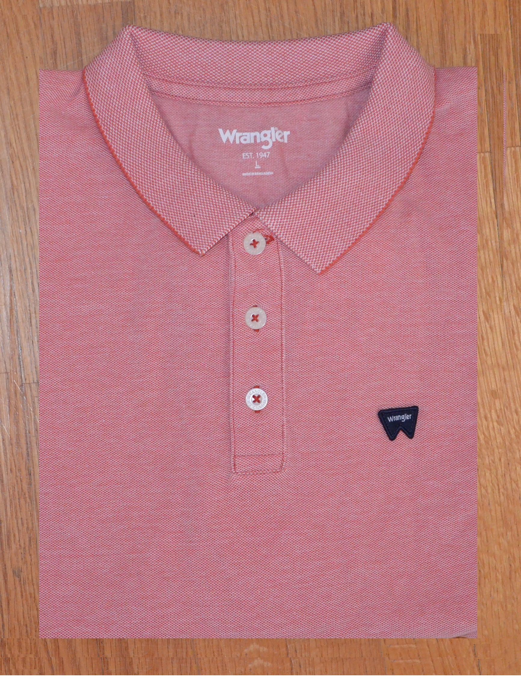 Pánská POLOKOŠILE WRANGLER 112352859 REFINED POLO SHIRT Burnt Sienna Velikost: XXXL