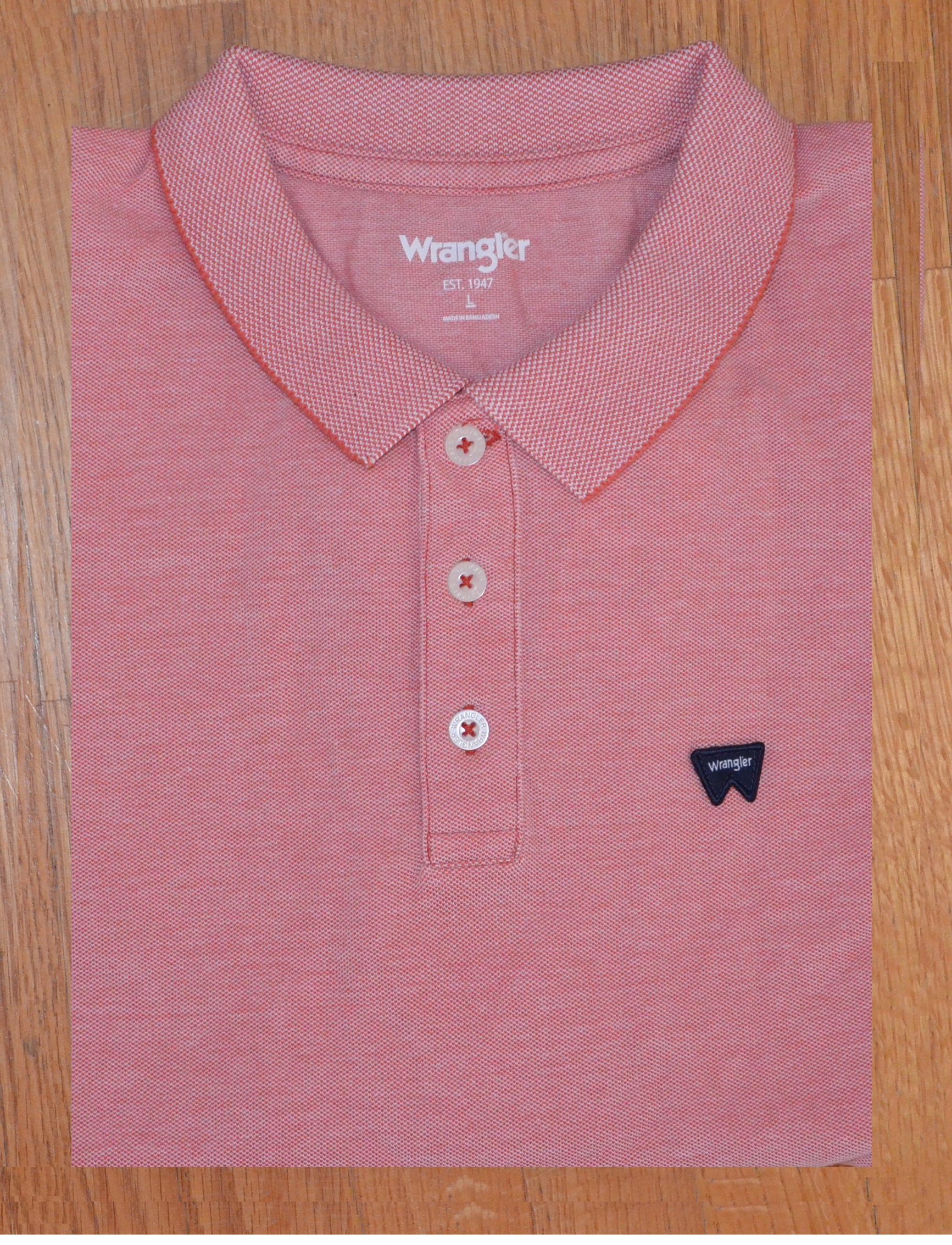 Pánská POLOKOŠILE WRANGLER 112352859 REFINED POLO SHIRT Burnt Sienna Velikost: L