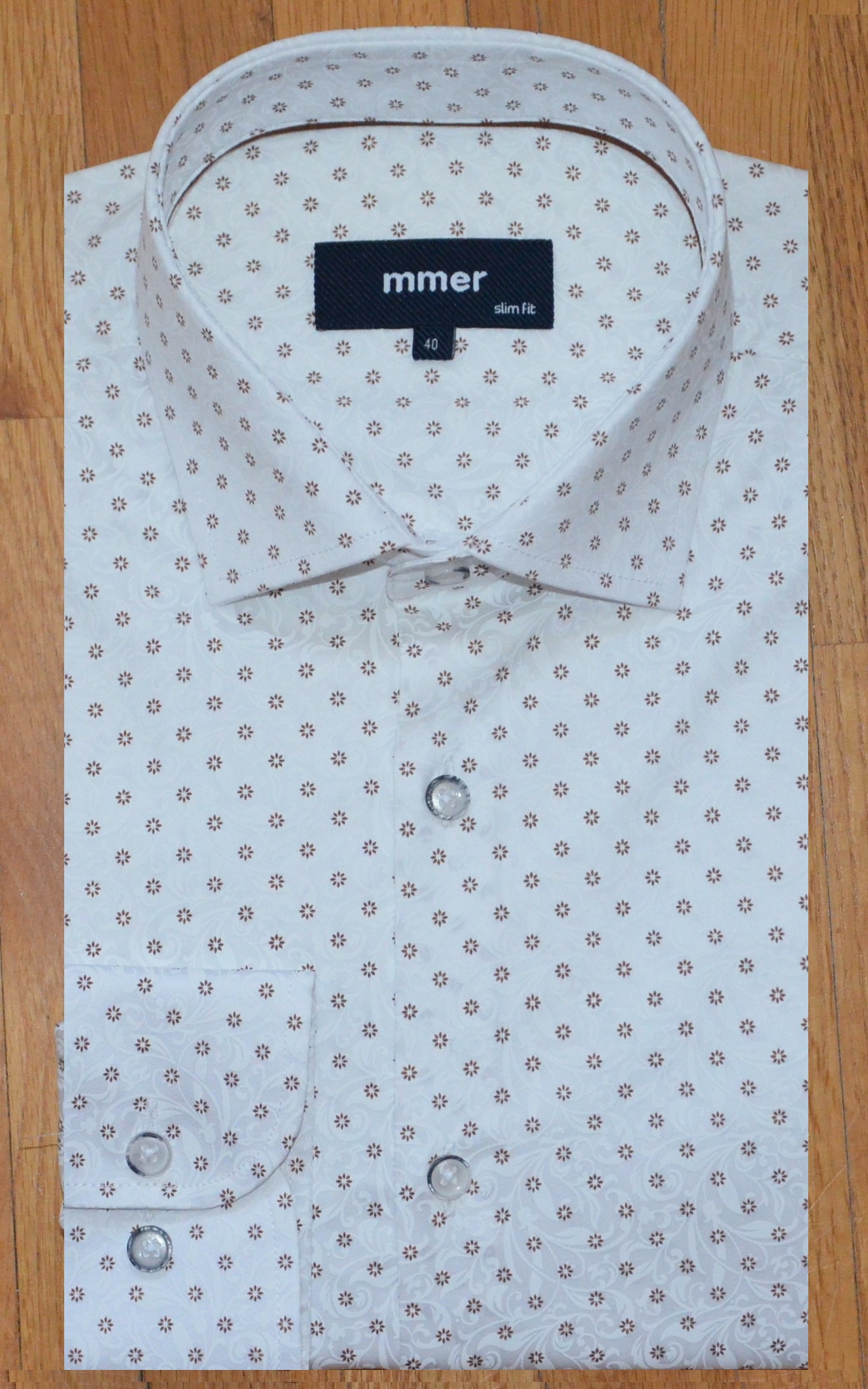 Pánská košile dlouhý rukáv MMER K096DSL Slim Fit Velikost: 48