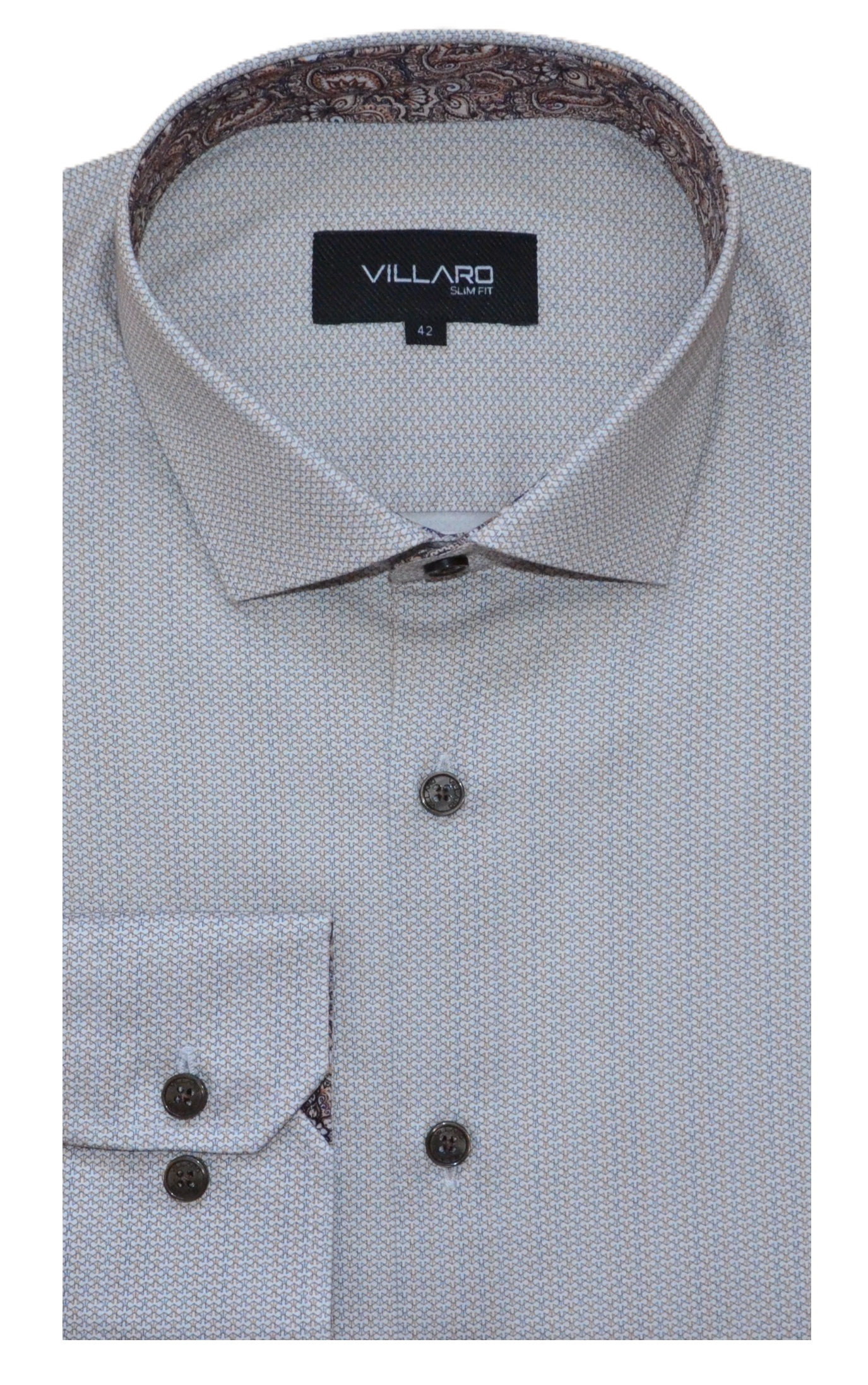 Pánská košile dlouhý rukáv VILLARO by MMER K079DSL Slim Fit Velikost: 48