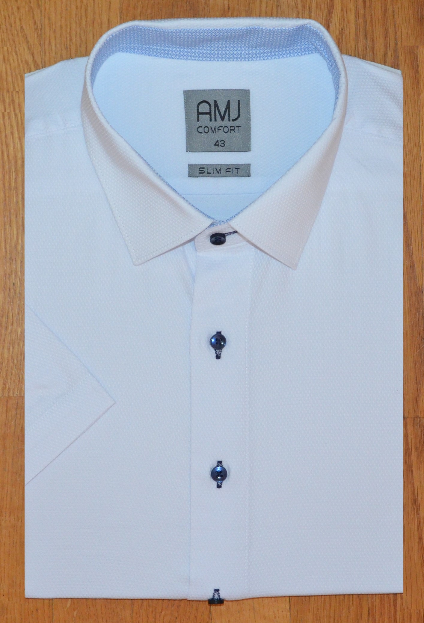 Pánská košile krátký rukáv AMJ VKSBR 1154/20 Slim Fit Comfort Velikost: 42