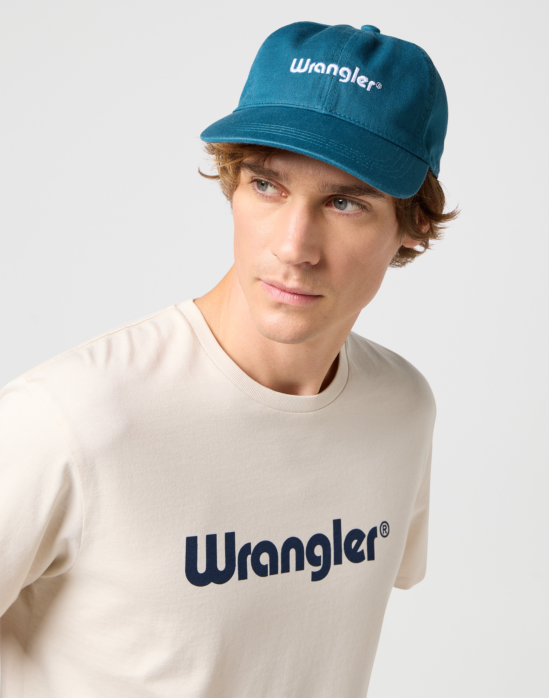 Kšiltovka WRANGLER 112350668 WASHED LOGO CAP Hydro Univerzální velikost: jedna velikost