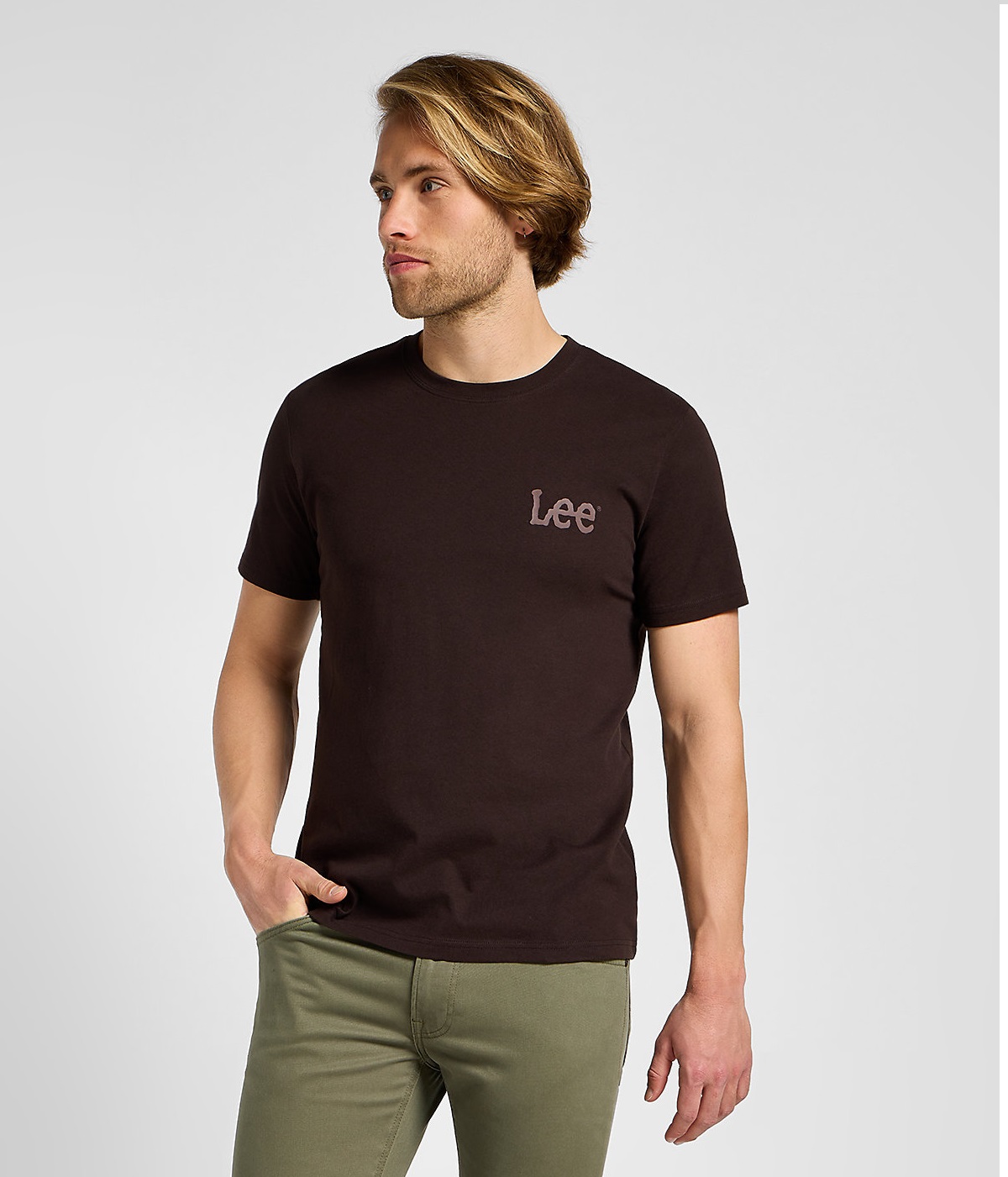 Pánské tričko LEE 112355587 MEDIUM WOBBLY LEE TEE Espresso Velikost: L
