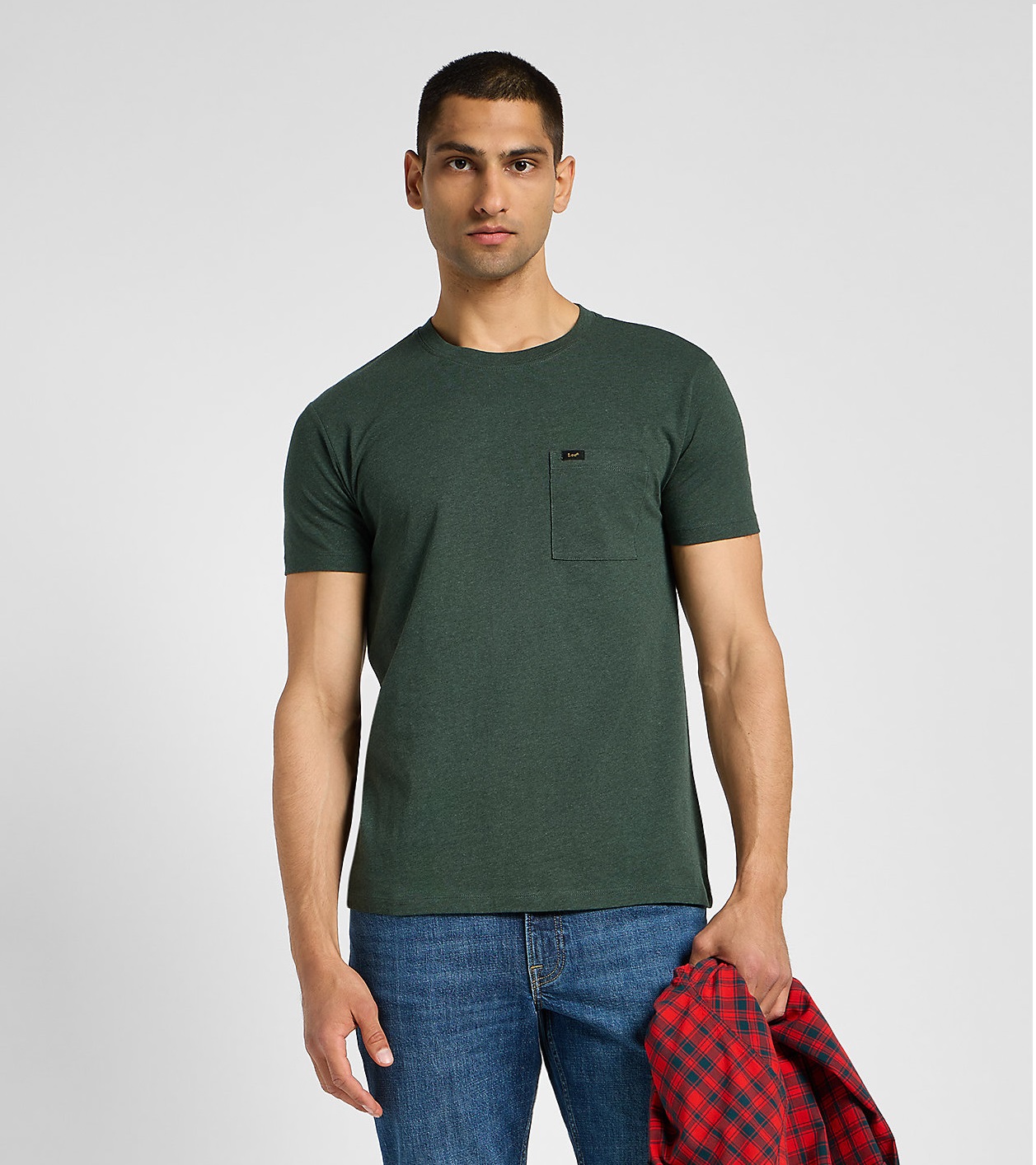 Pánské tričko LEE 112355560 ULTIMATE POCKET TEE Olive Night Velikost: M
