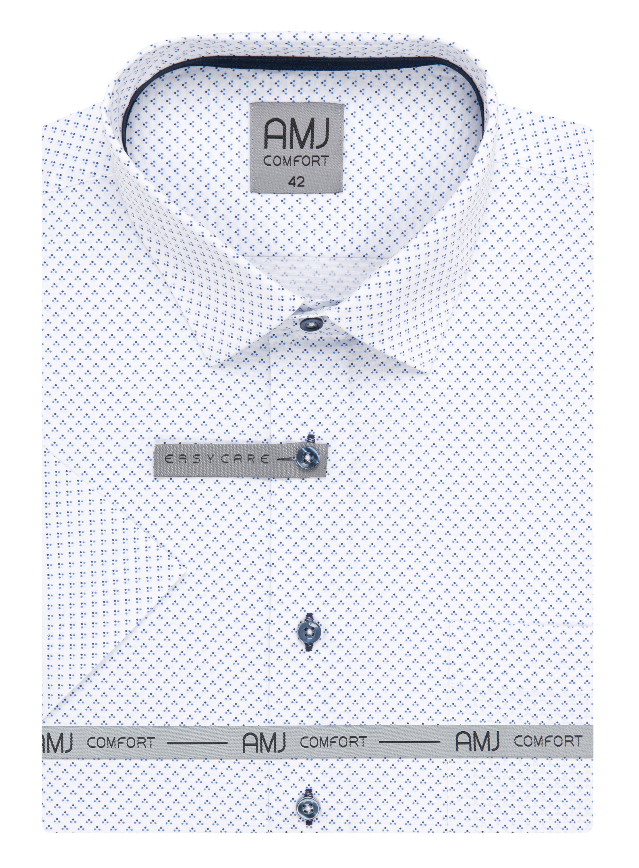 Pánská košile krátký rukáv AMJ VKSBR 1358 Slim Comfort Velikost: 42