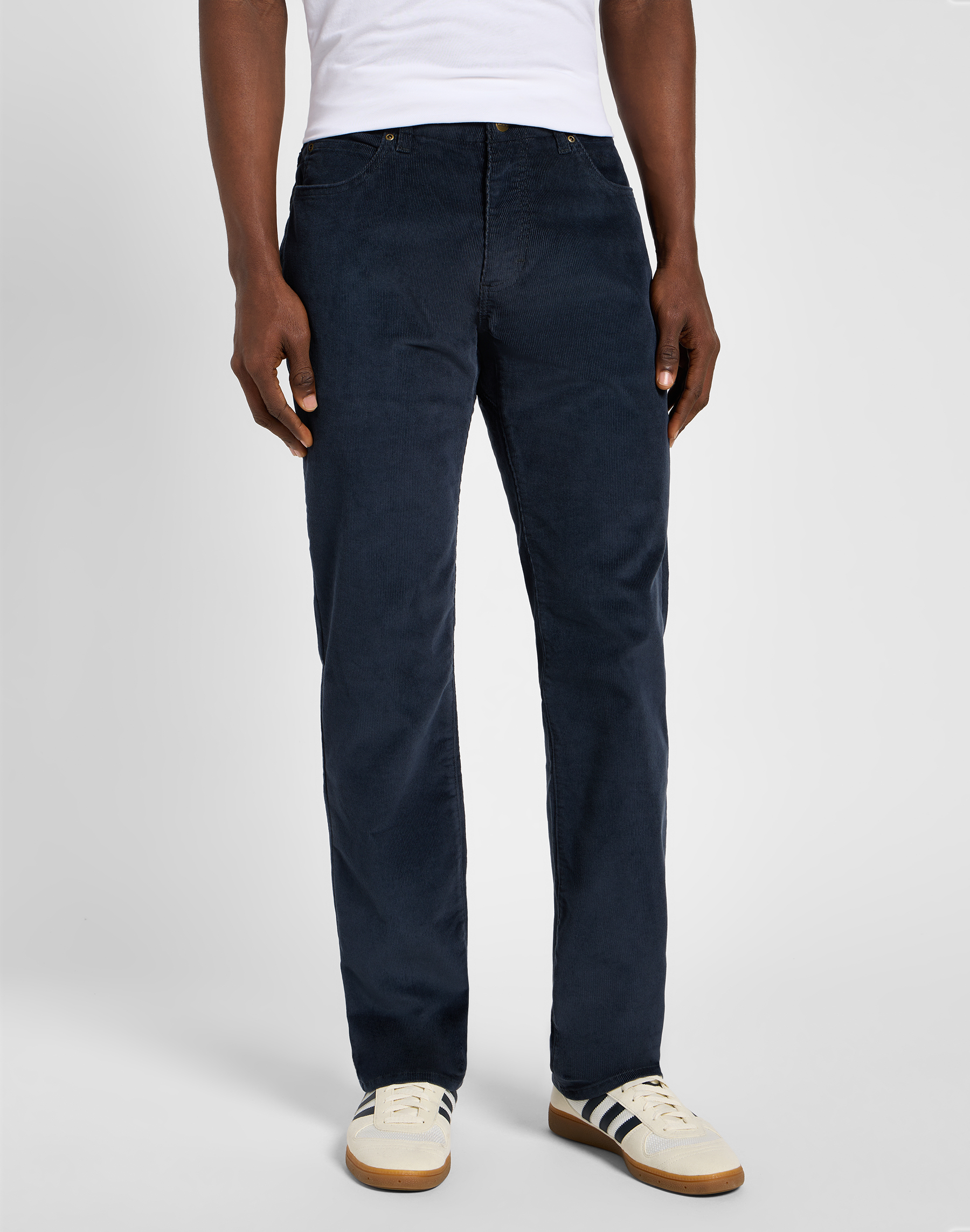Pánské manšestrové kalhoty LEE 112355846 STRAIGHT FIT MVP Dark Muted Gray Velikost Pas/Délka: 34/32