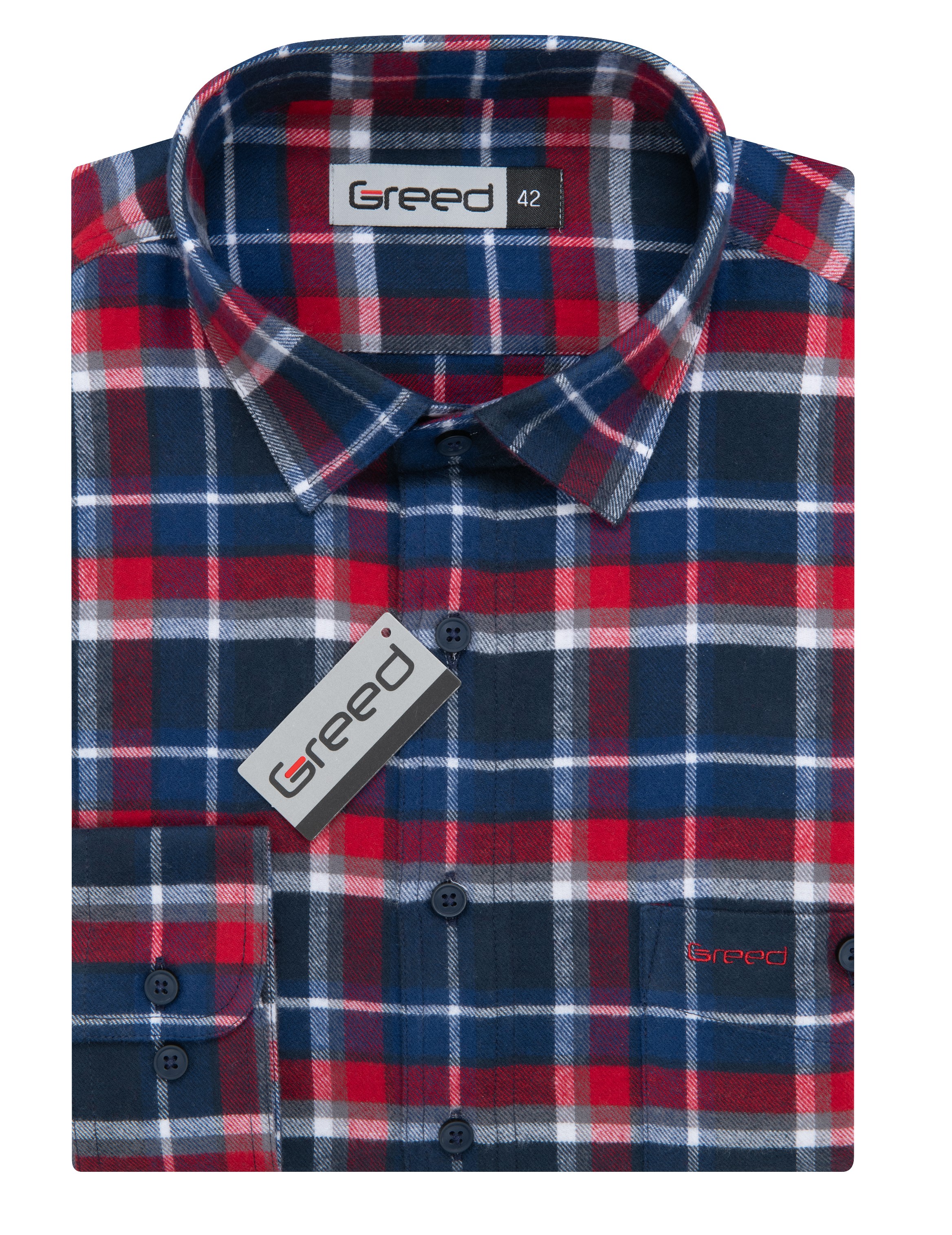 Pánská flanelová košile dlouhý rukáv AMJ Greed SDF 389 Velikost: 42