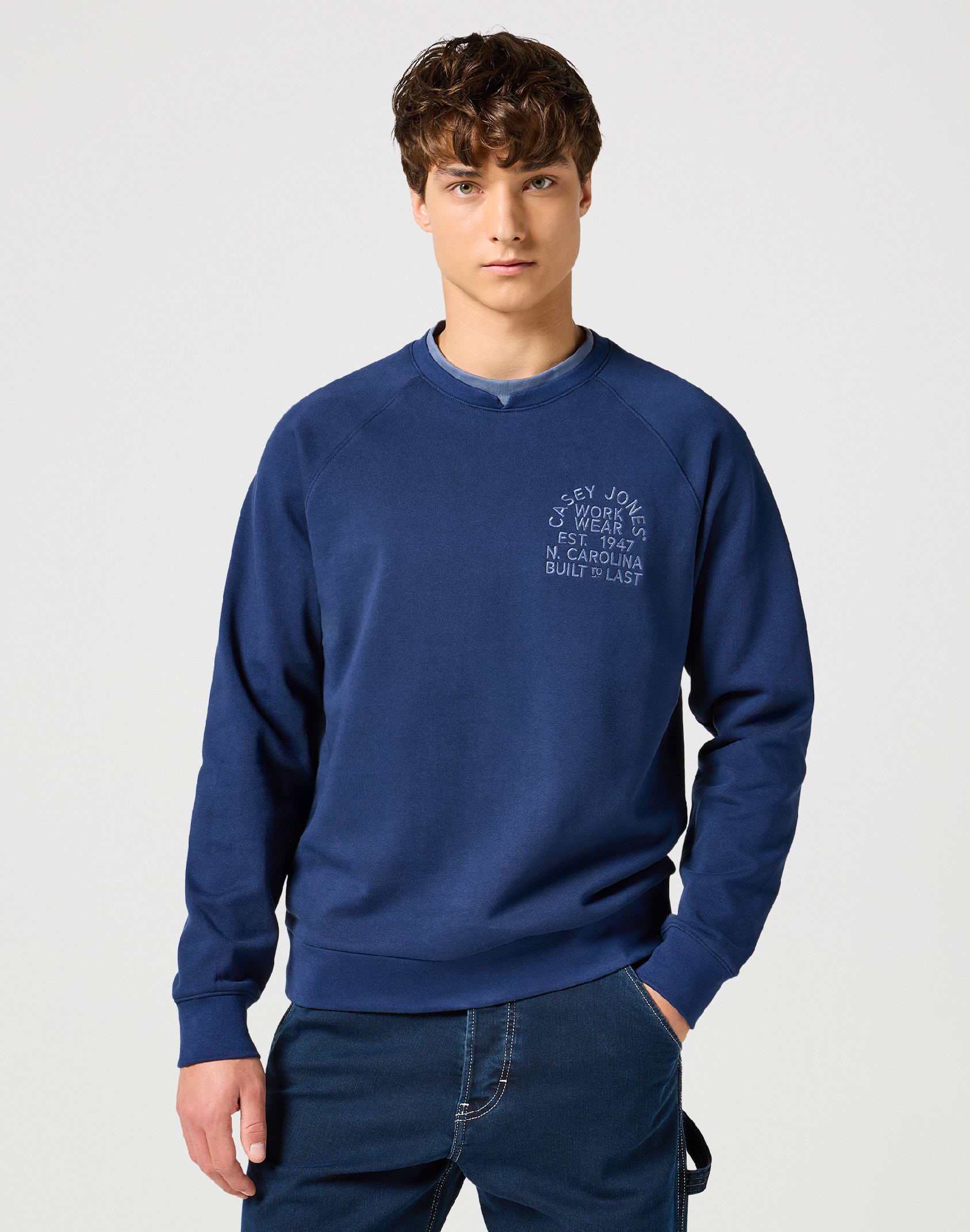 Pánská mikina WRANGLER 112357366 CASEY JONES SWEATSHIRT Navy Velikost: S