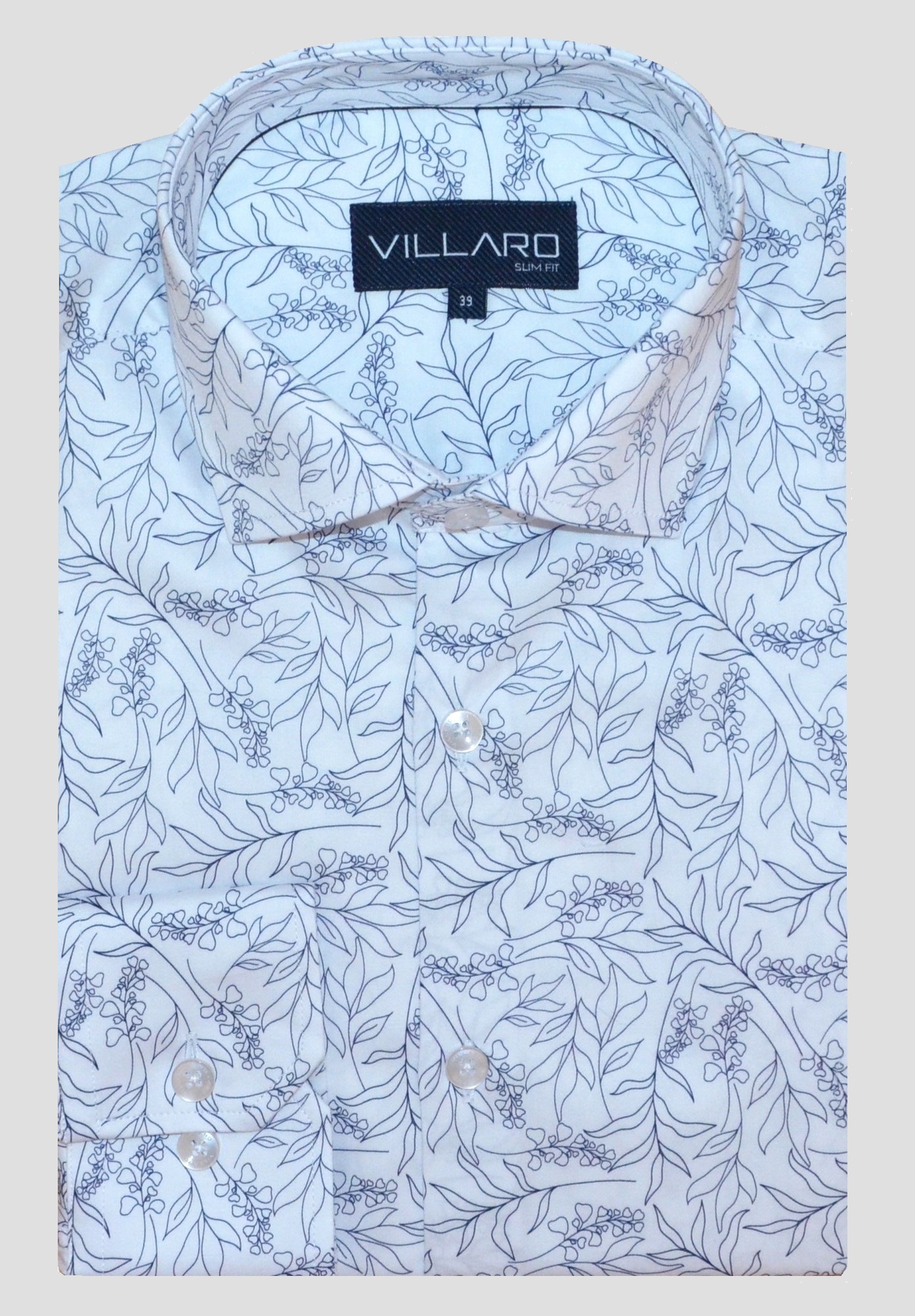 Pánská košile dlouhý rukáv VILLARO by MMER K047DSA Slim Fit Velikost: 46