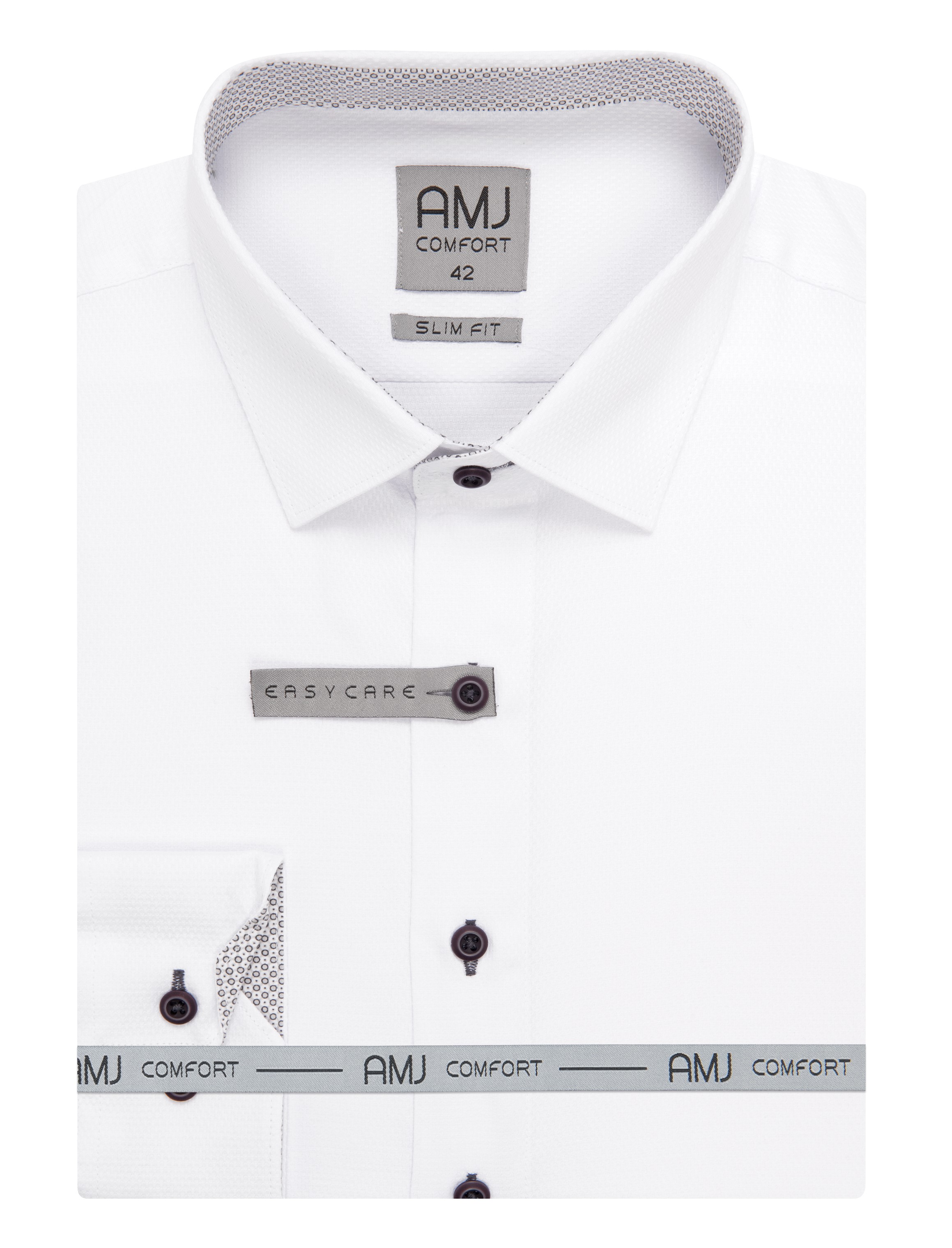 Pánská košile dlouhý rukáv AMJ VDSBR 1154/21 Slim Fit Comfort Velikost: 43