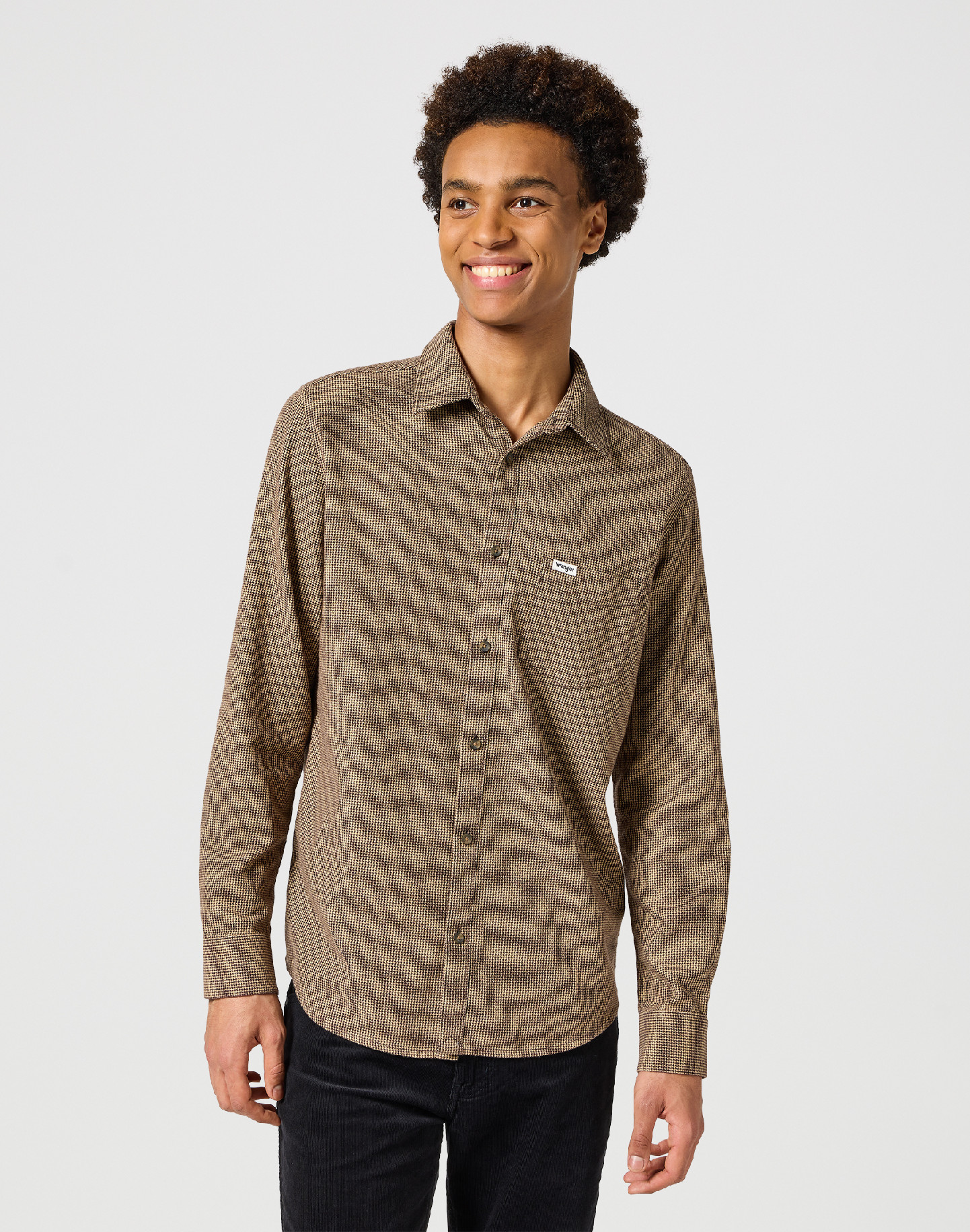 Pánská flanelová košile WRANGLER 112357219 1 PKT FLANNEL SHIRT Gingerbread Velikost: L