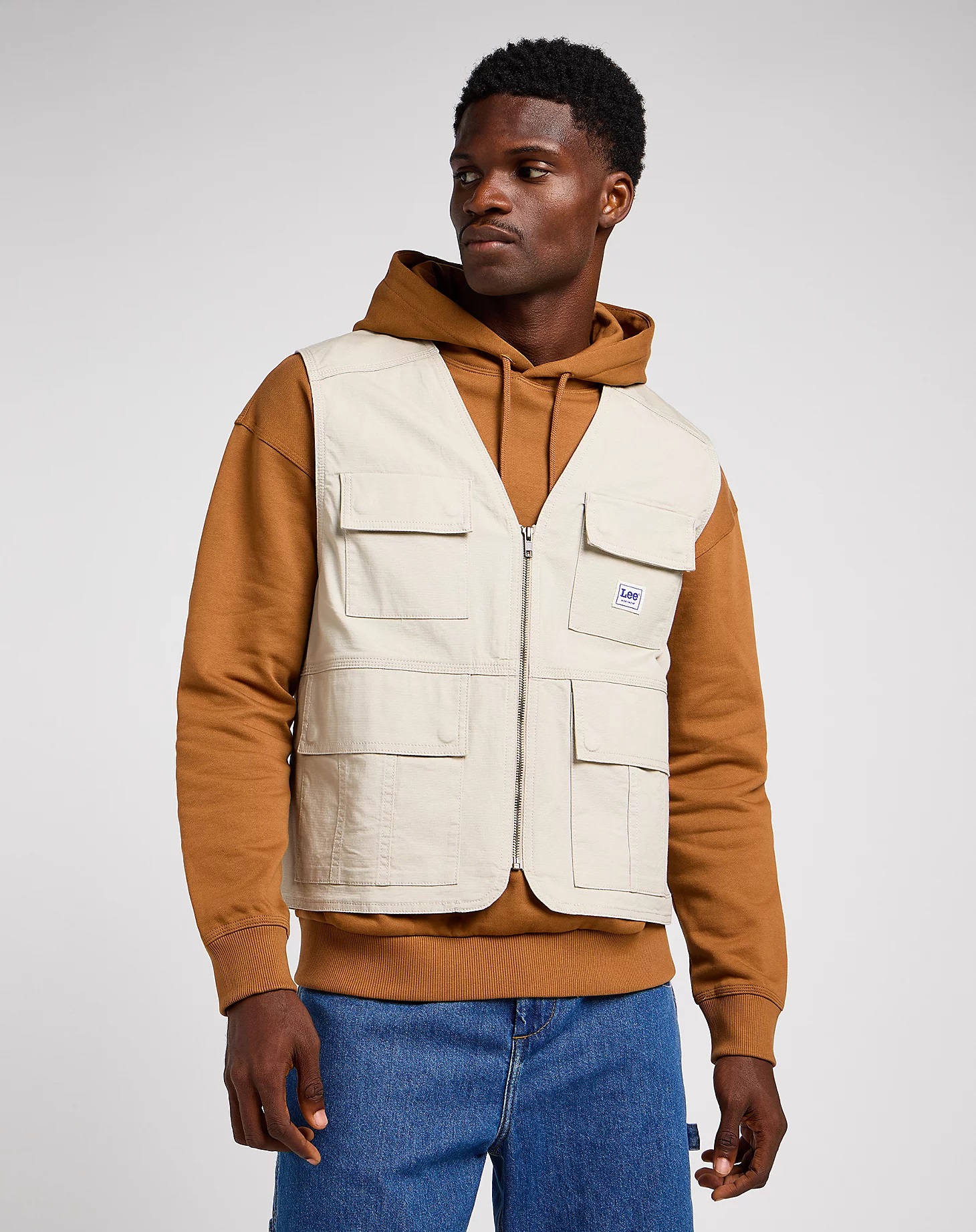 Pánská vesta LEE 112349345 UTILITY VEST Stone Velikost: L