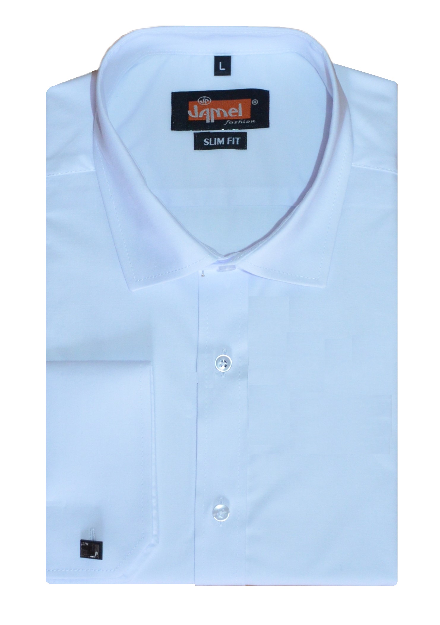 Pánská košile dlouhý rukáv Jamel Fashion 570 401/20 SLIM FIT Bílá hladká Velikost: XL