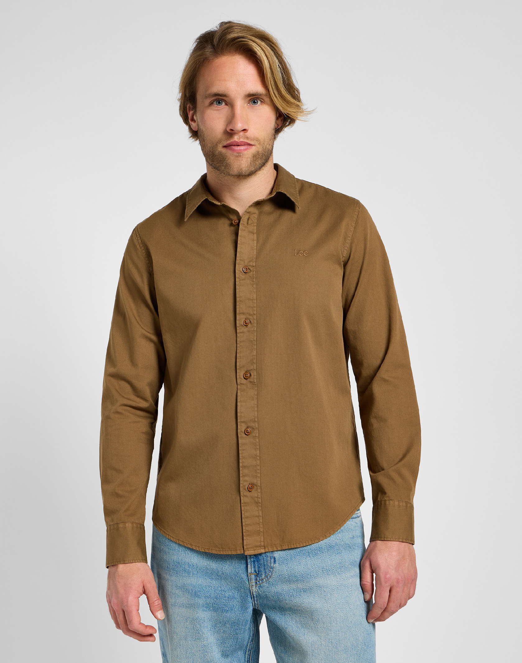 Pánská košile dlouhý rukáv LEE 112355740 PATCH SHIRT Buffalo Velikost: XL