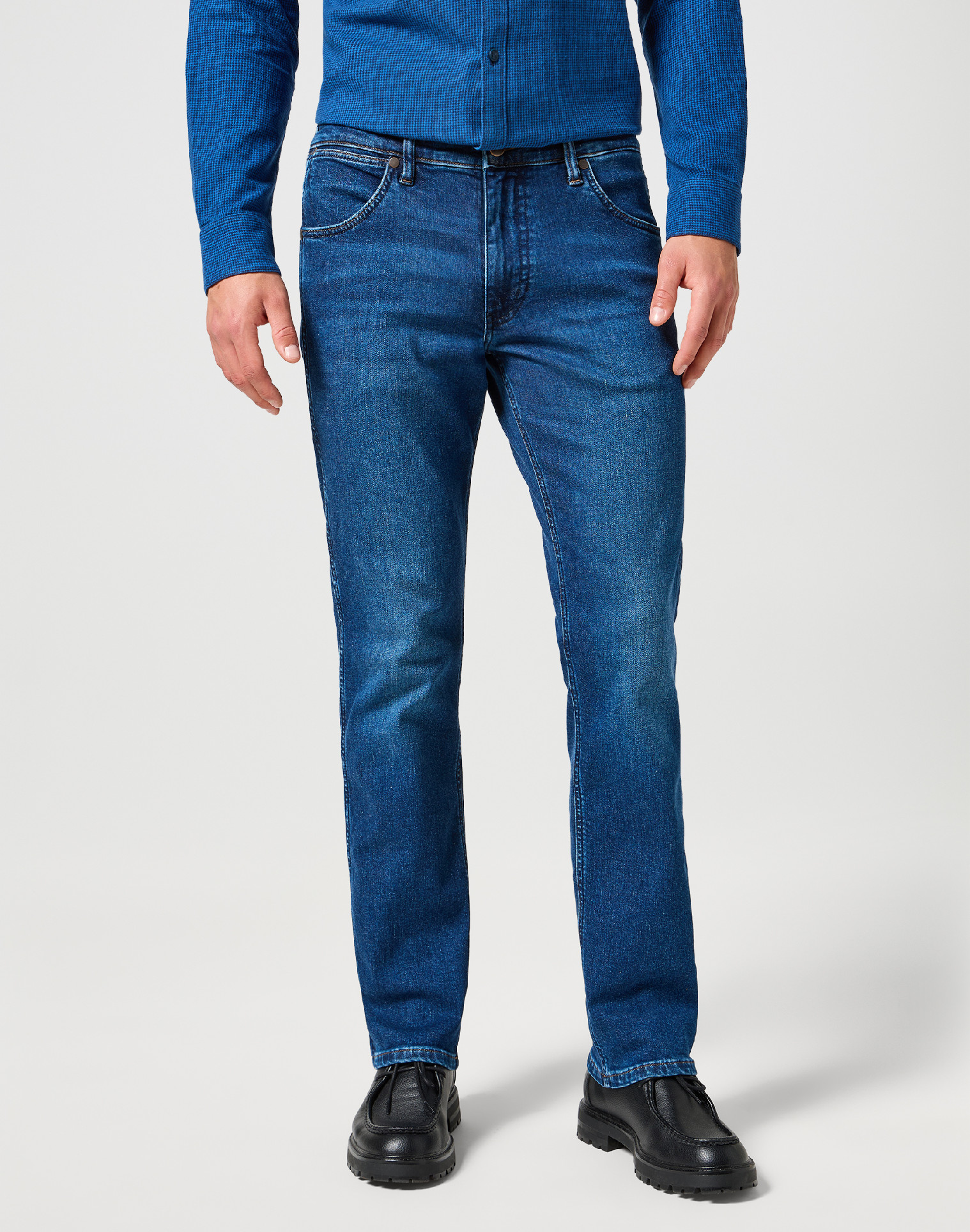 Pánské džíny WRANGLER 112358221 GREENSBORO STRETCH Dark Trails Velikost Pas/Délka: 32/34