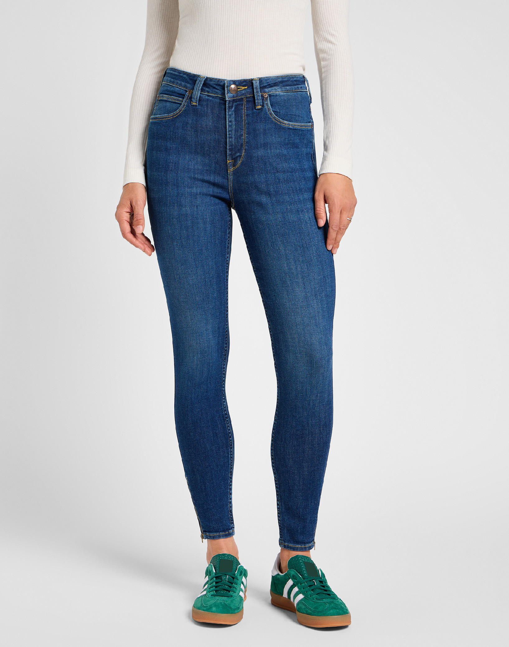 Dámské džíny LEE 112355547 SCARLETT HIGH ZIP Indigo Realness Velikost Pas/Délka: 31/31