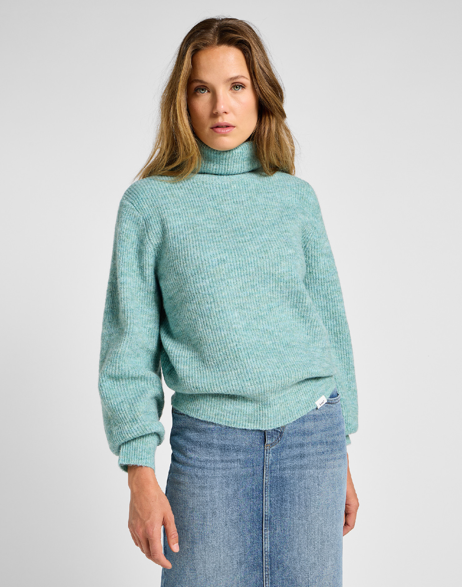 Dámský rolák LEE 112358827 ROLL NECK KNIT Pond Velikost: XL