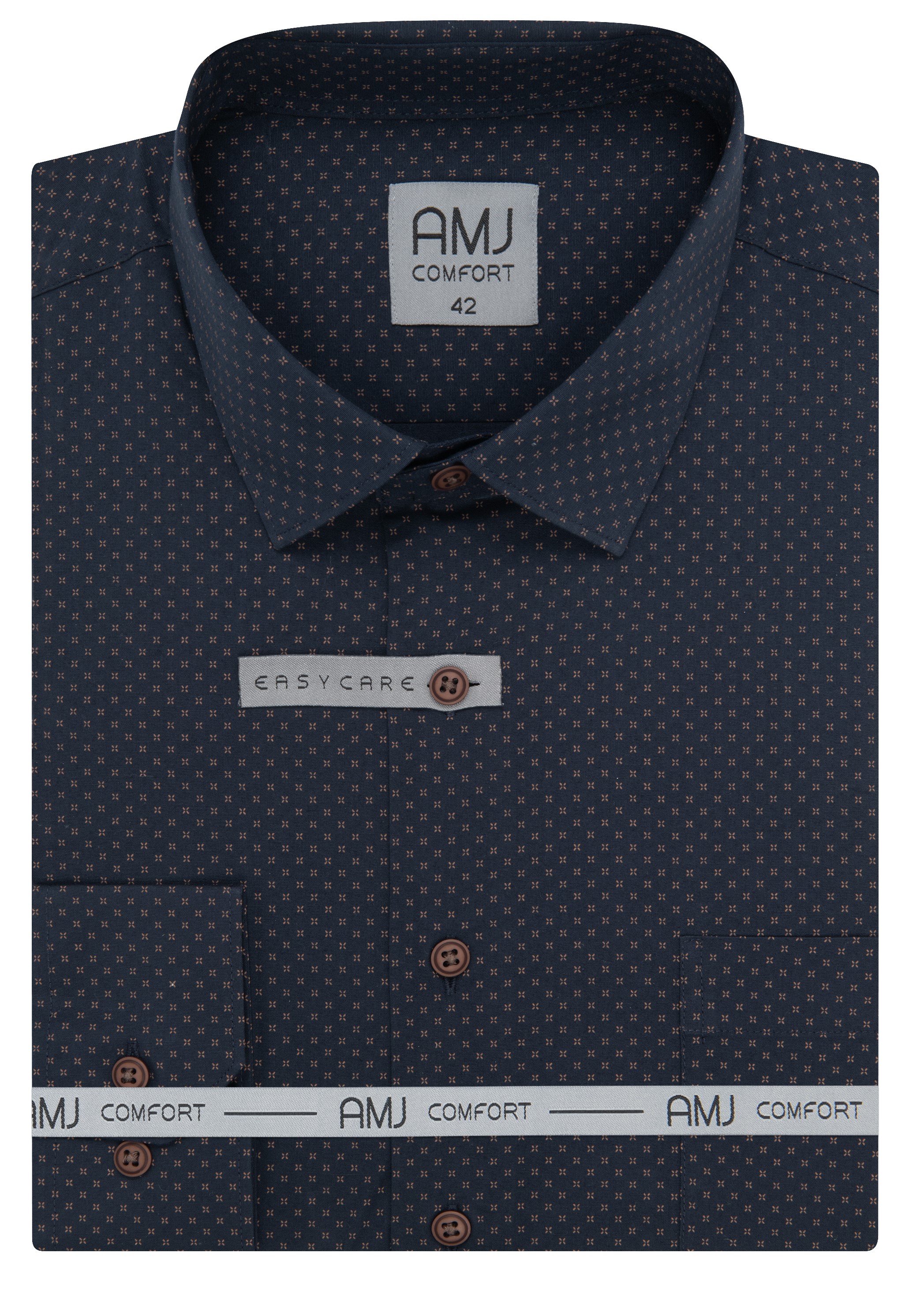 Pánská košile dlouhý rukáv AMJ VDBPS 1397 Slim Fit Comfort Prodloužená Velikost: 44/3