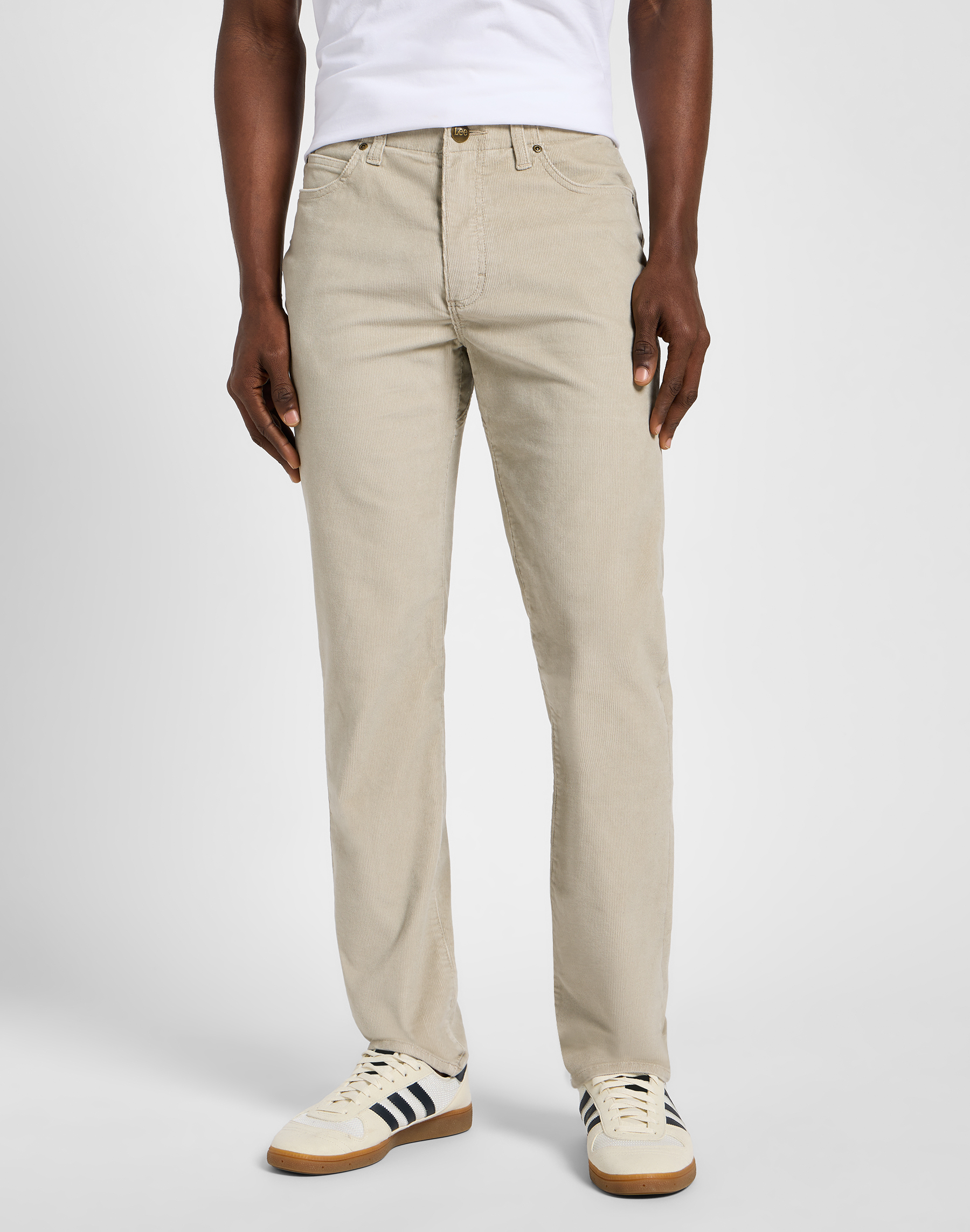 Pánské manšestrové kalhoty LEE 112355854 SLIM FIT MVP Salina Stone Velikost Pas/Délka: 36/34