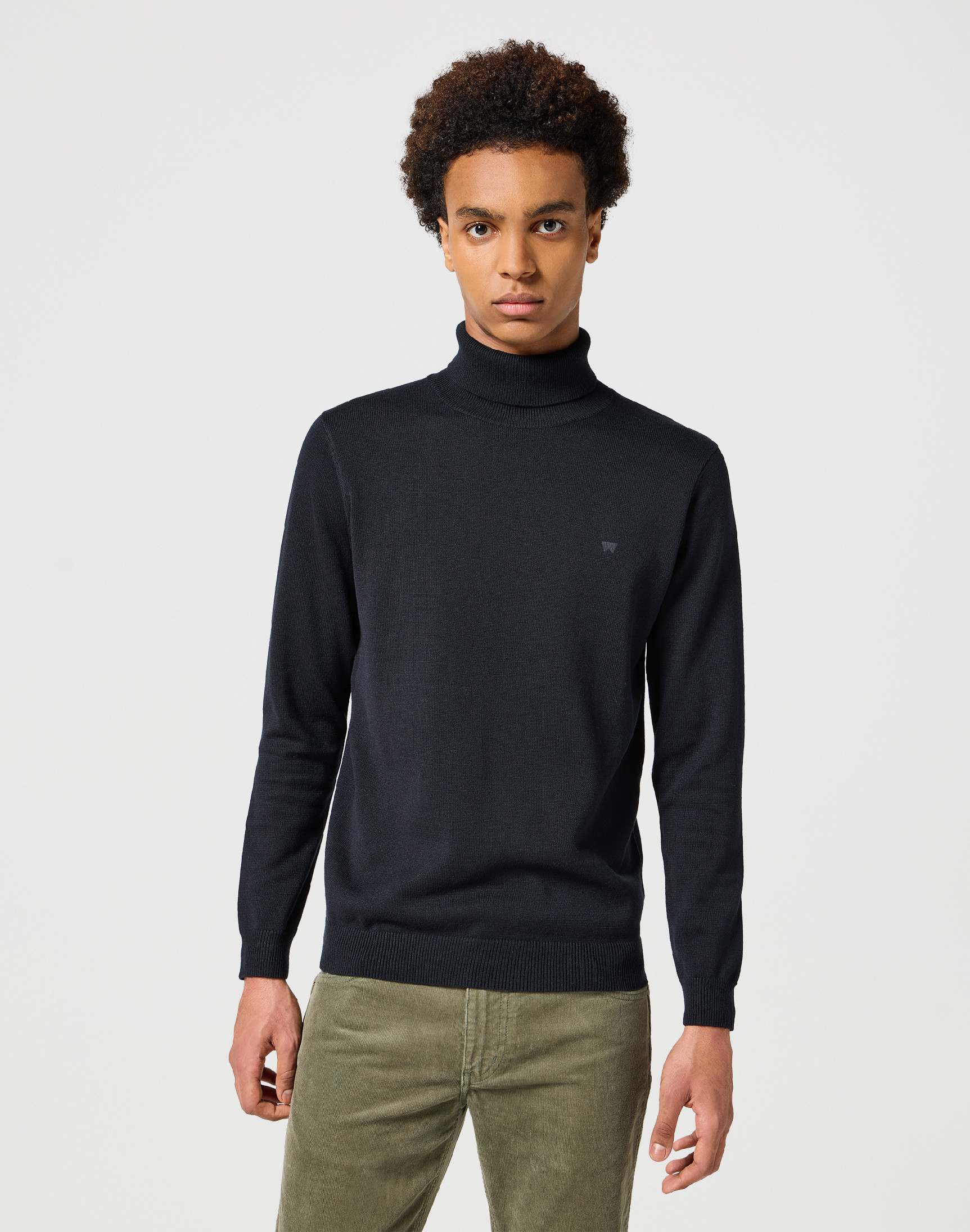 Pánský svetr s rolákem WRANGLER 112356772 TURTLENECK Black Velikost: XXL