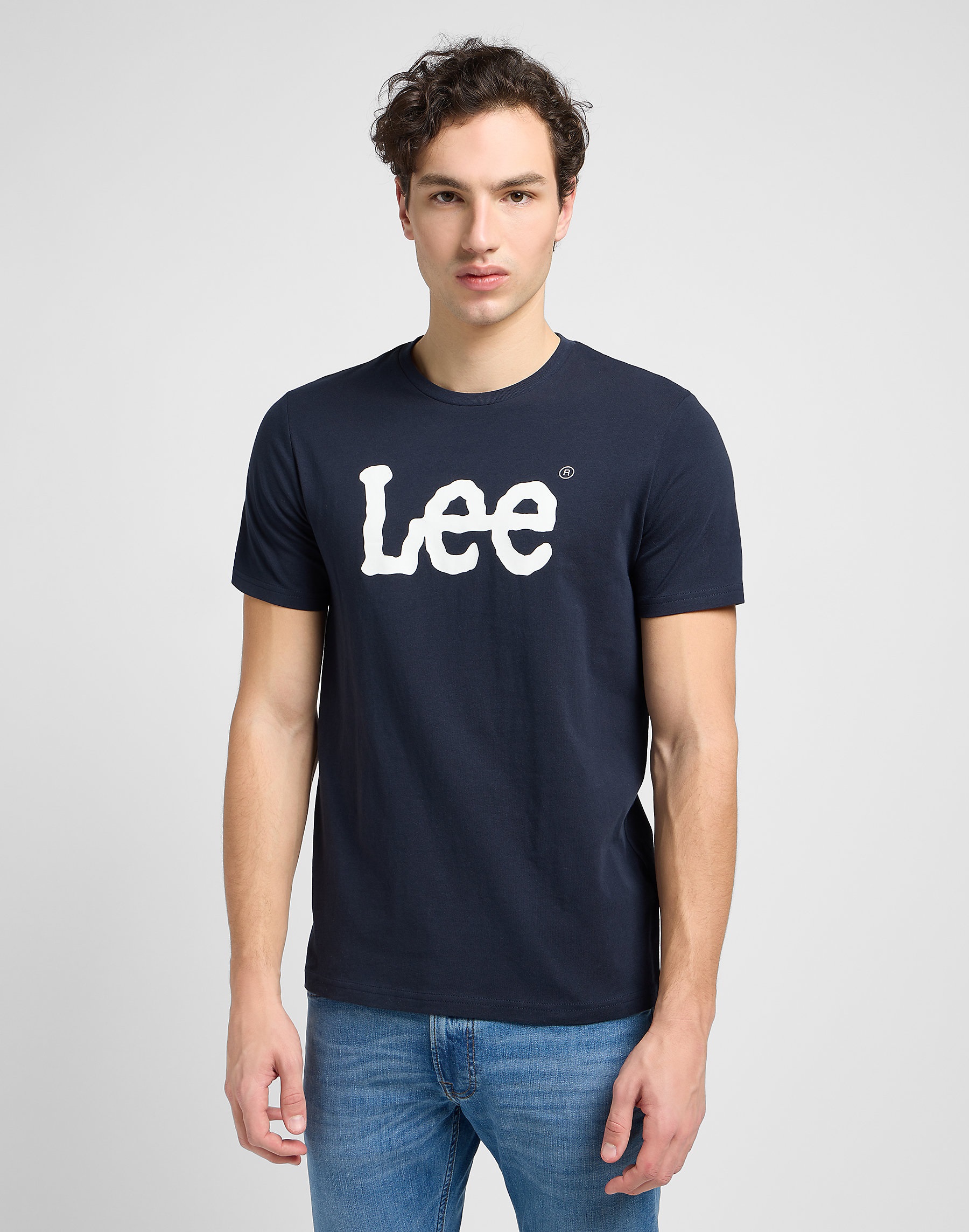 Pánské tričko LEE L65QAIEE 112116126 WOBBLY LOGO TEE Navy Drop Velikost: S