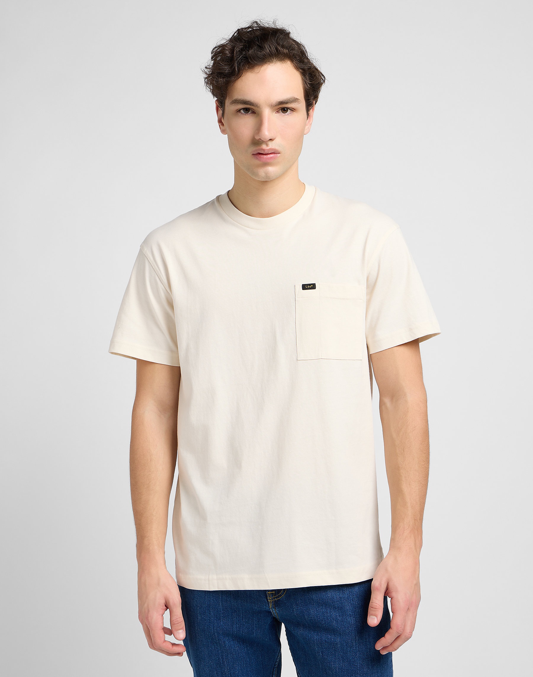 Pánské tričko LEE 112342986 RELAXED POCKET TEE Ecru Velikost: S