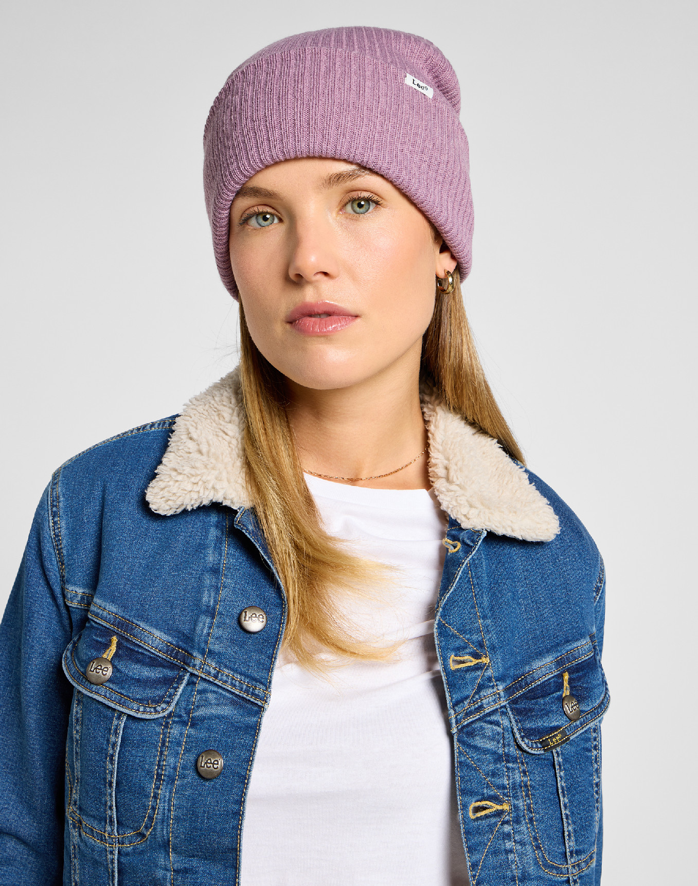 Čepice LEE 112358334 RIBBED BEANIE Pretty Plum Univerzální velikost: jedna velikost
