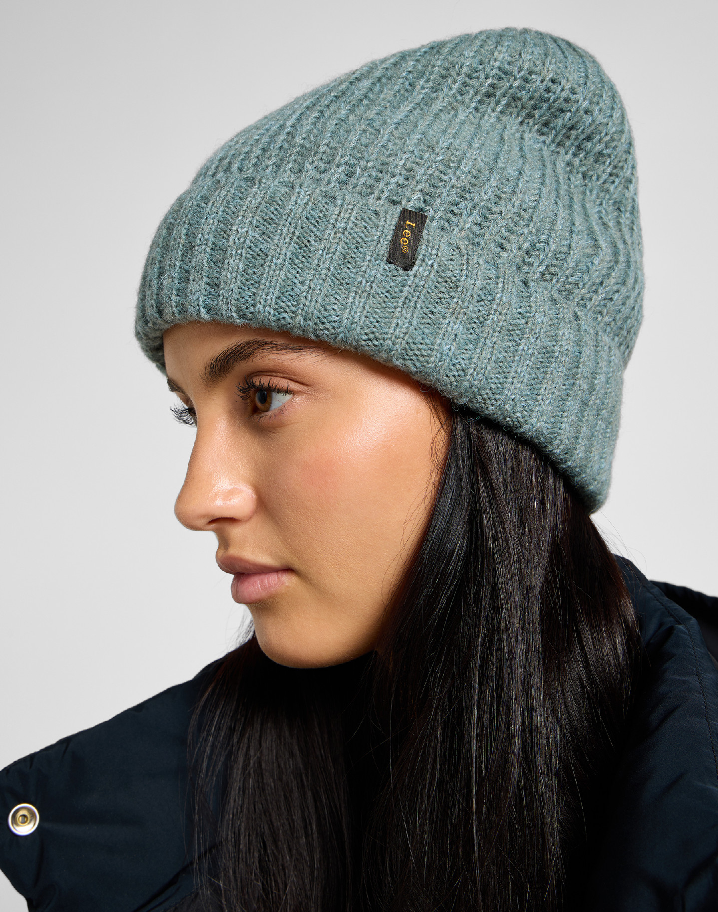 Čepice LEE 112358903 RIBBED  KNITTED BEANIE Muted Sage Univerzální velikost: jedna velikost