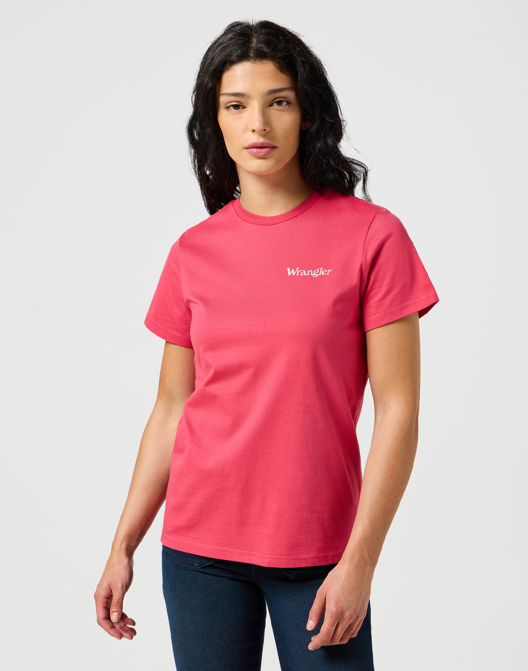 Dámské tričko WRANGLER 112355285 REGULAR TEE Raspberry Wine Velikost: XL
