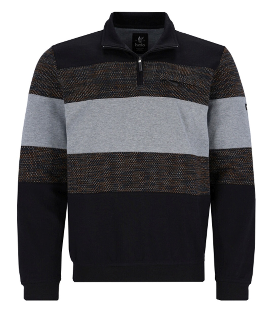 Pánská mikina s polozapínáním HAJO 27653 100 STAY FRESH Velikost: M