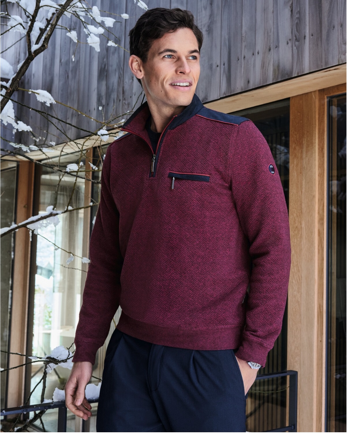 Pánská mikina s polozapínáním na zip HAJO 27641 302 Stay Fresh Velikost: XXXL