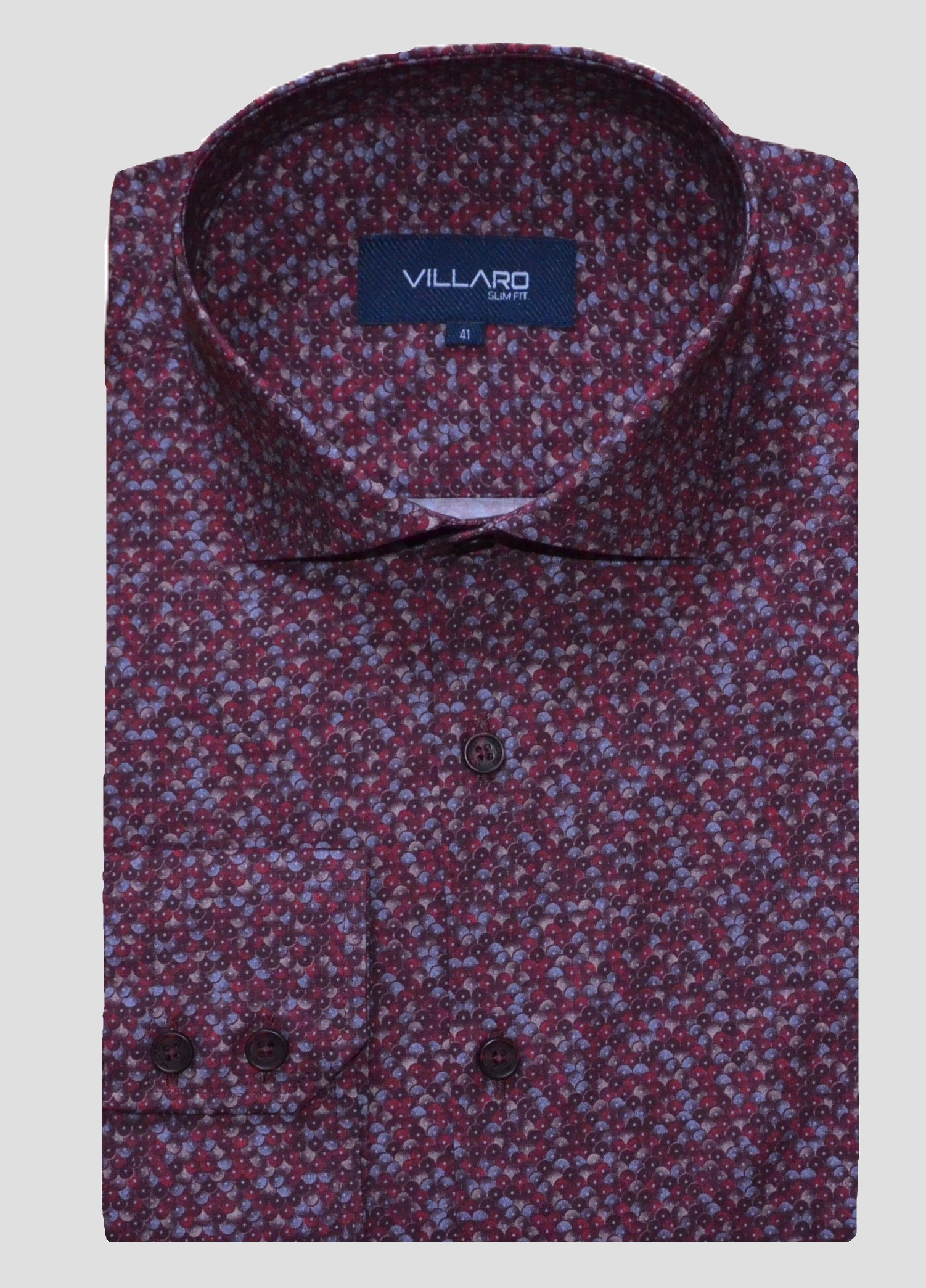 Pánská košile dlouhý rukáv VILLARO by MMER L058DSL Slim Fit Velikost: 43
