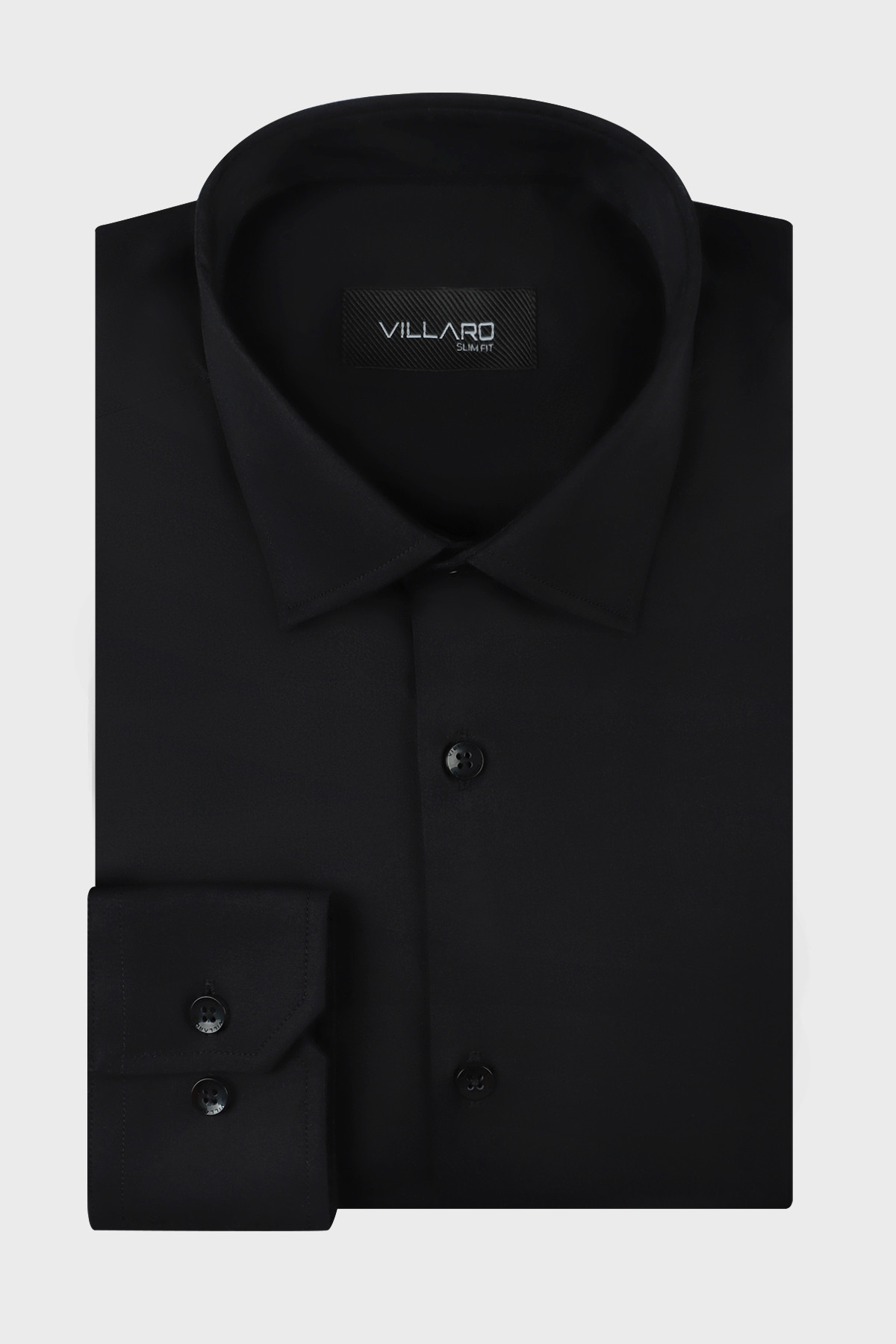 Pánská košile dlouhý rukáv MMER L131DSL Slim Fit černá Velikost: 42