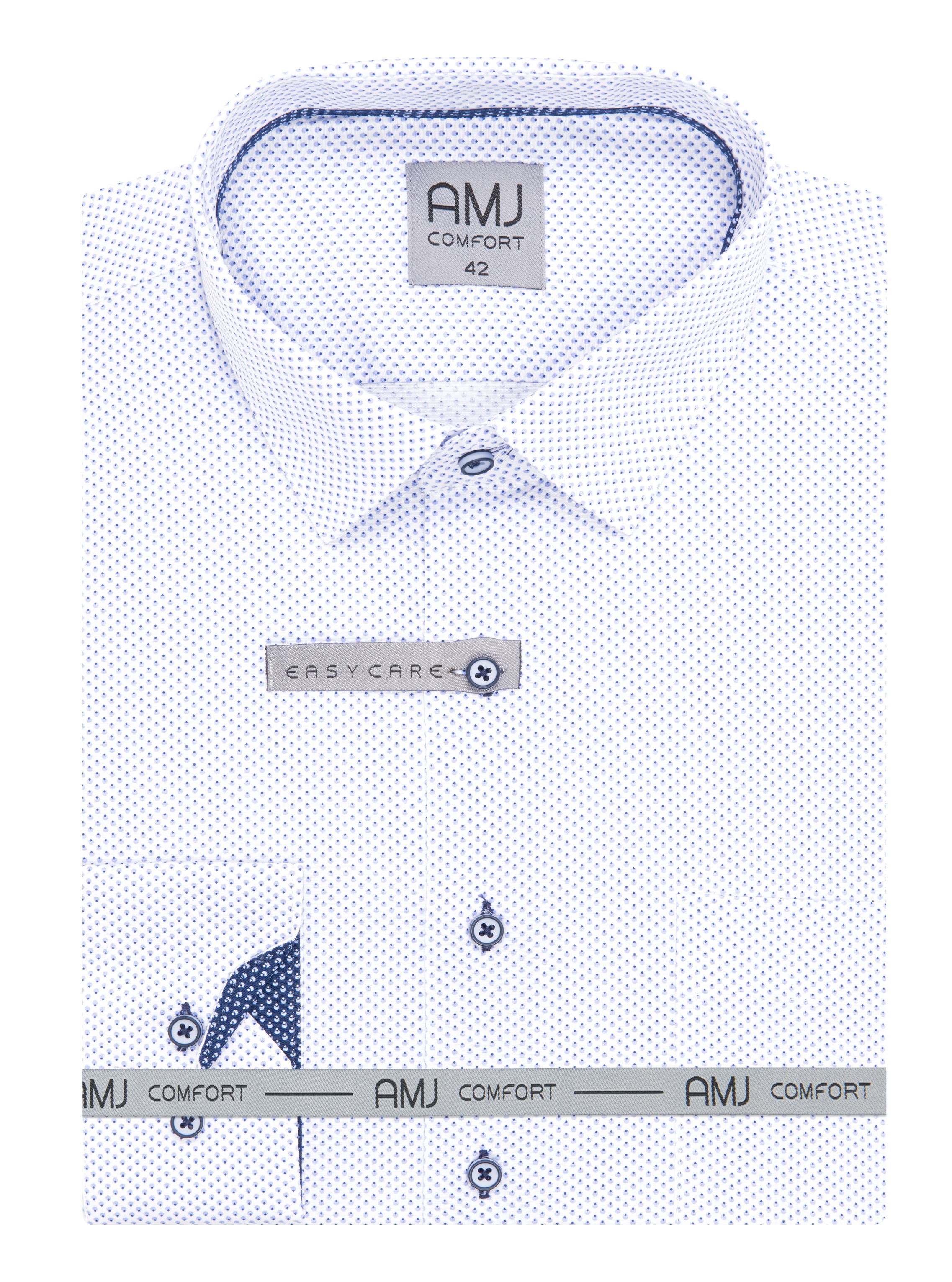 Pánská košile dlouhý rukáv AMJ VDBPR 1353 Classic Comfort Prodloužená Velikost: 42/3