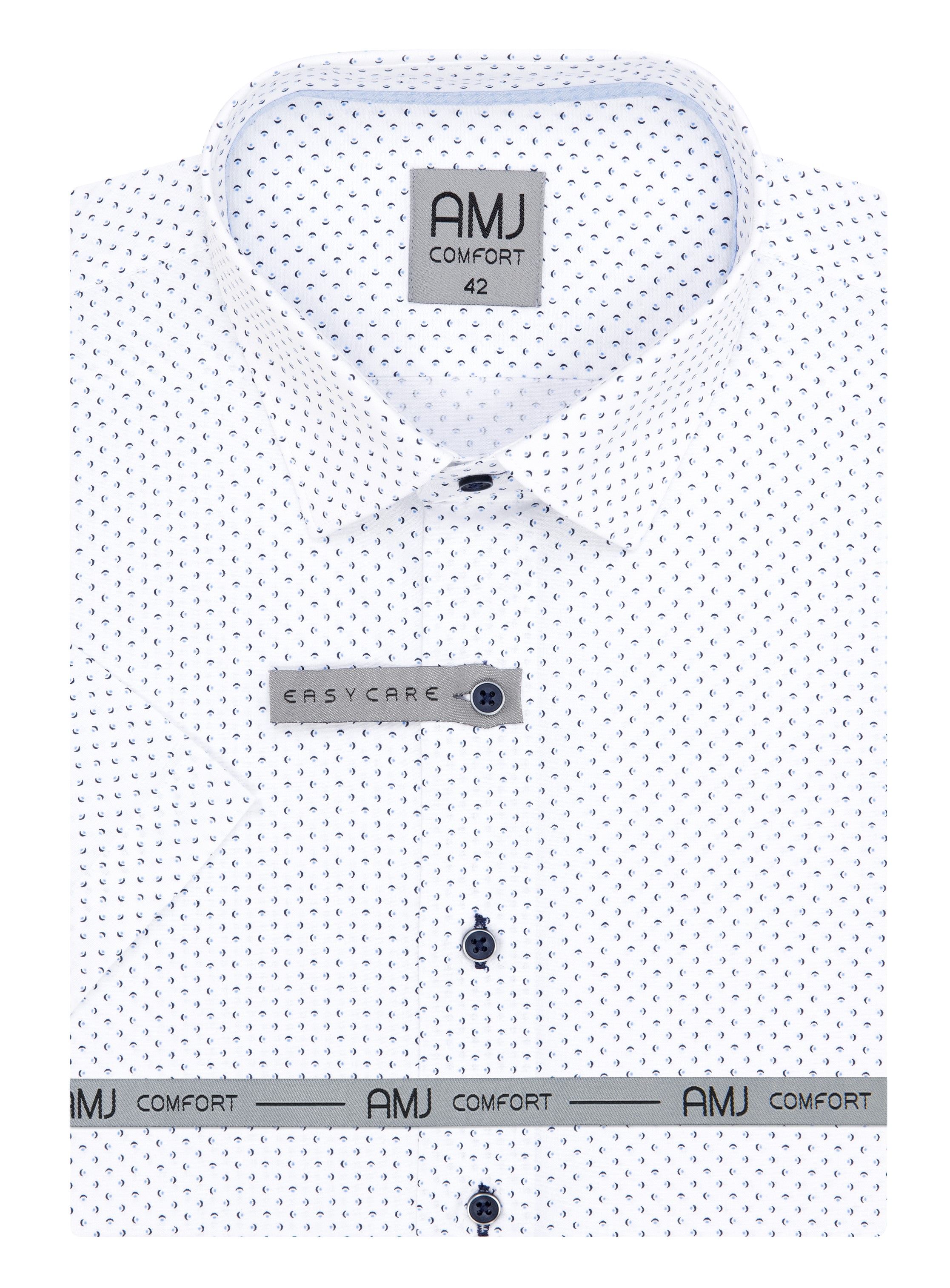 Pánská košile krátký rukáv AMJ VKBR 1288 Classic Comfort Velikost: 46