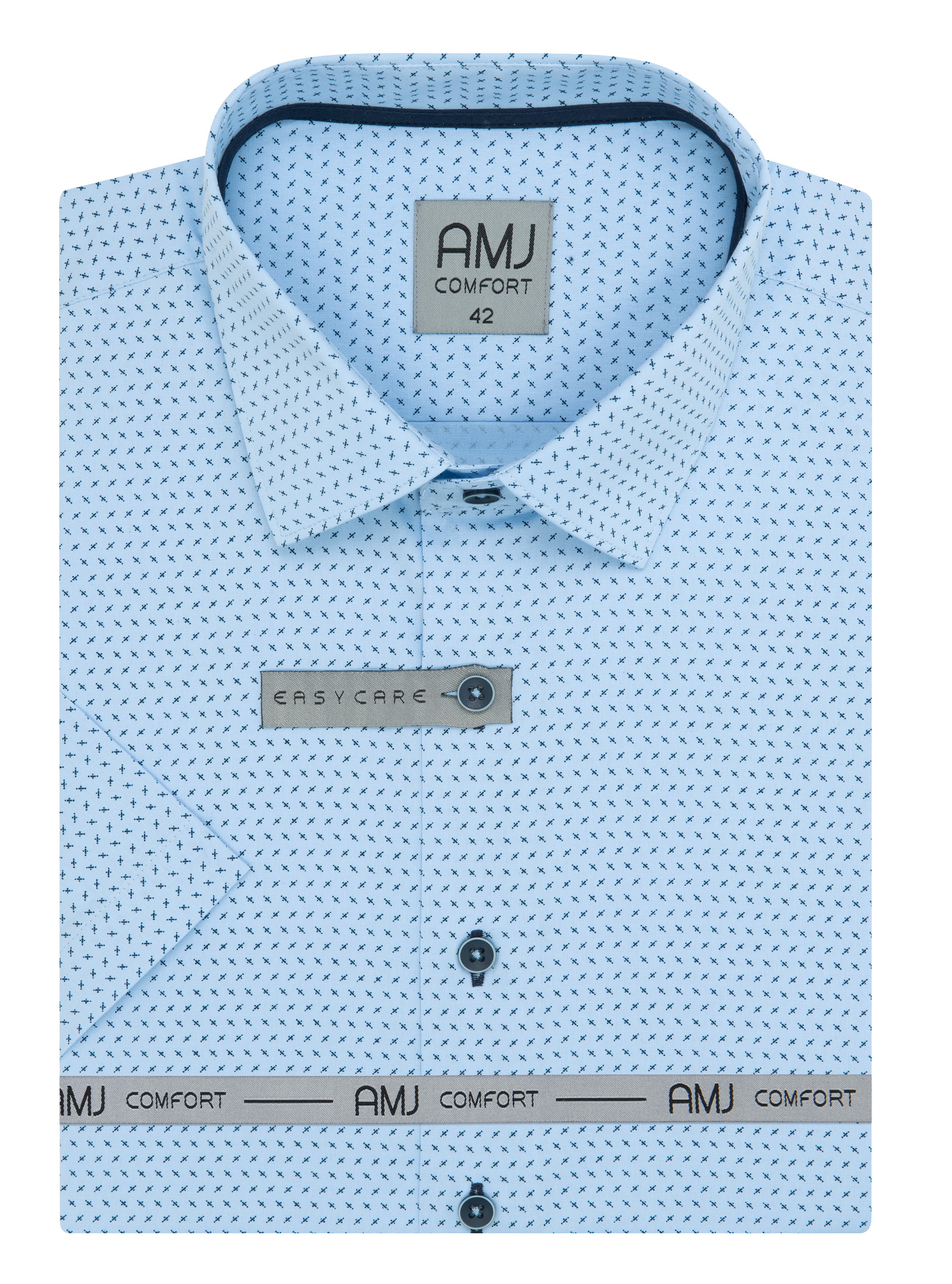 Pánská košile krátký rukáv AMJ VKBR 1286 Classic Comfort Velikost: 46