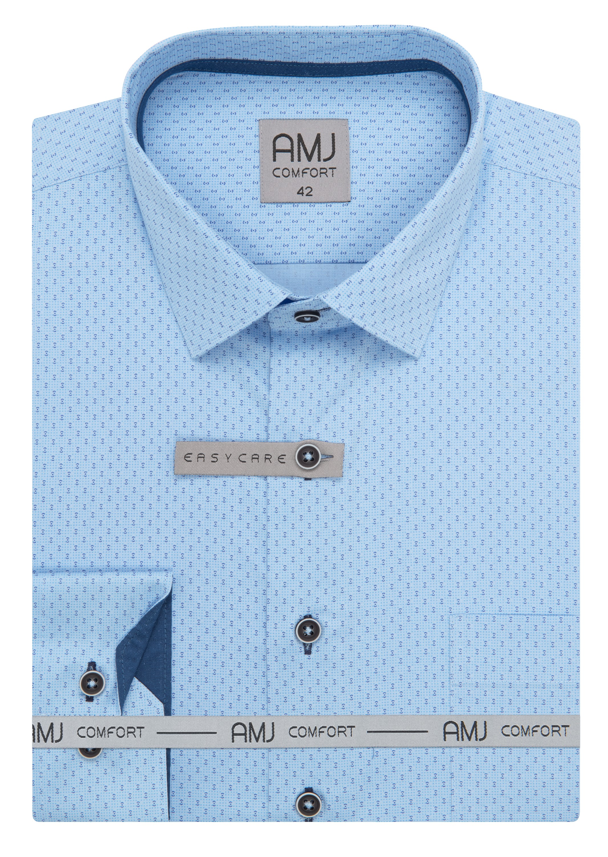 Pánská košile dlouhý rukáv AMJ VDSBR 1421 Slim Fit Comfort Velikost: 38