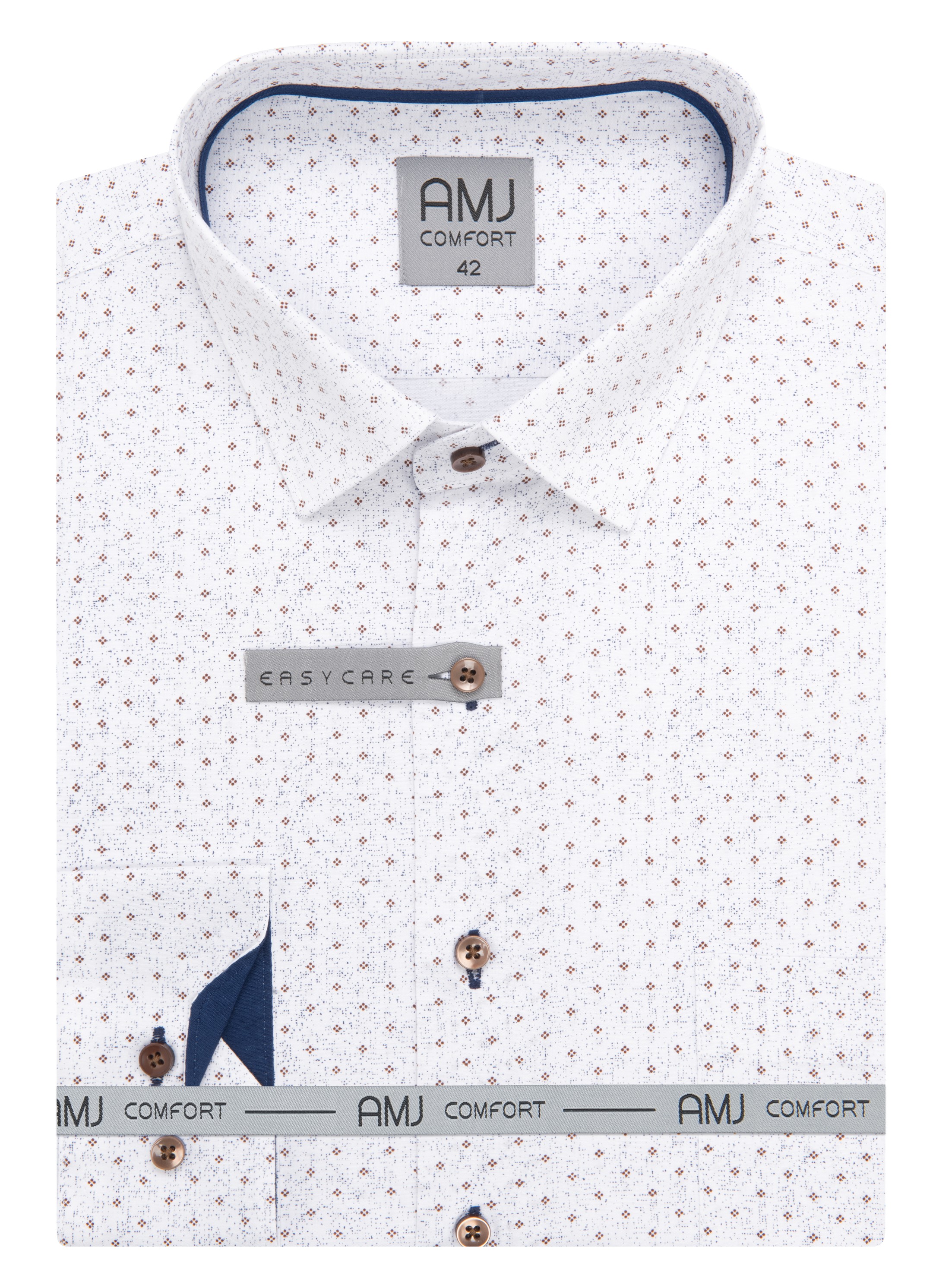 Pánská košile dlouhý rukáv AMJ VDBPSR 1414 Slim Fit Comfort Prodloužená Velikost: 43/3