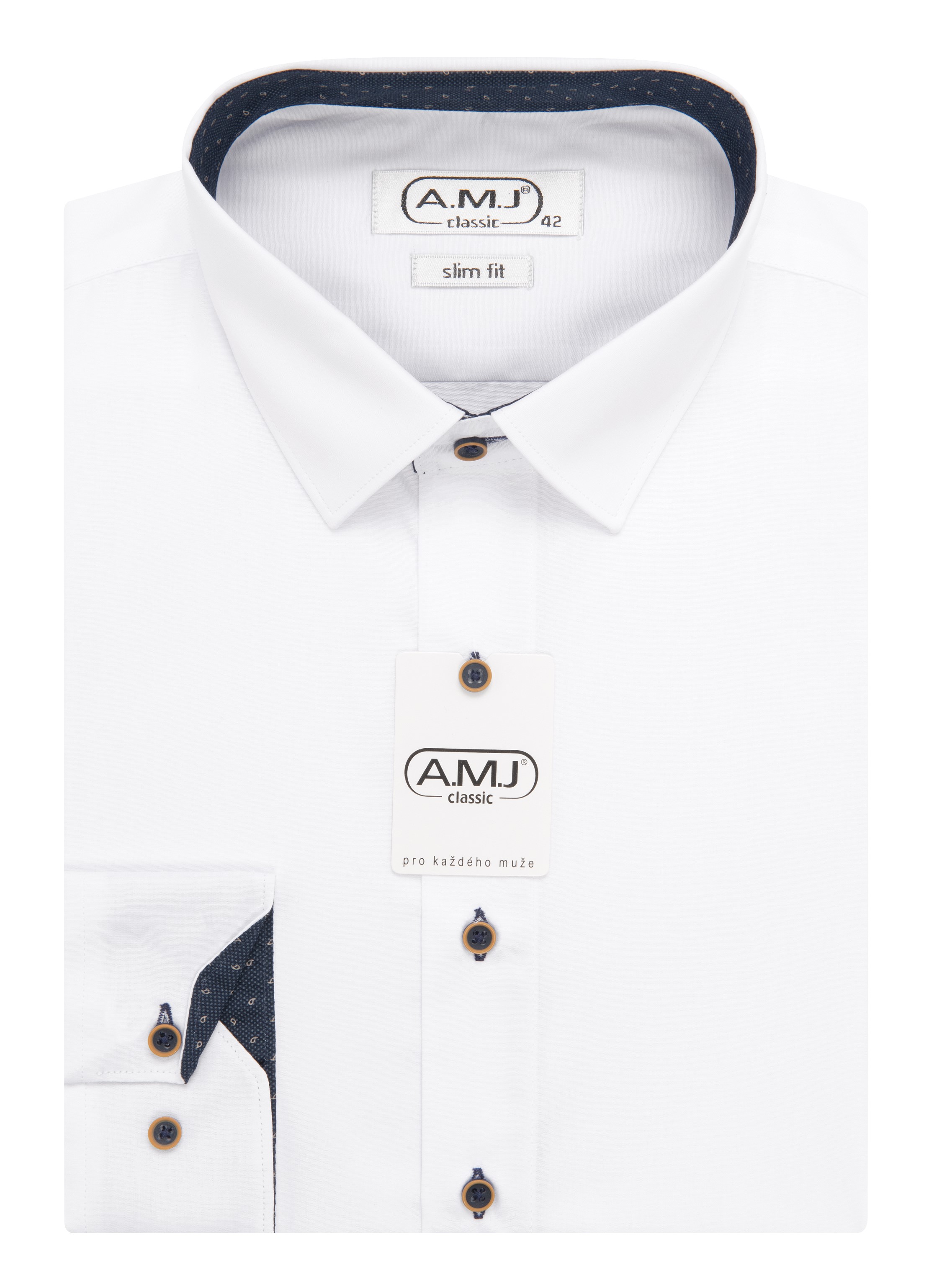 Pánská košile dlouhý rukáv AMJ JDSR 018/46 Slim Fit Velikost: 37