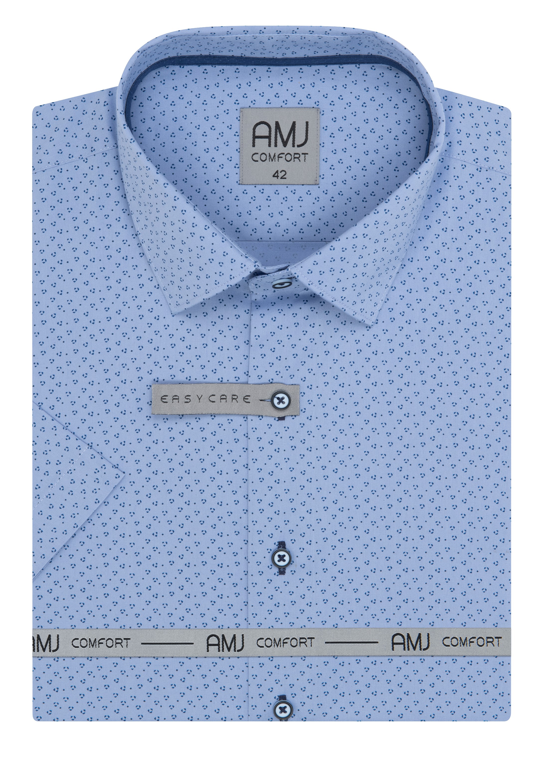 Pánská košile krátký rukáv AMJ VKSBR 1285 Slim Fit Comfort Velikost: 39