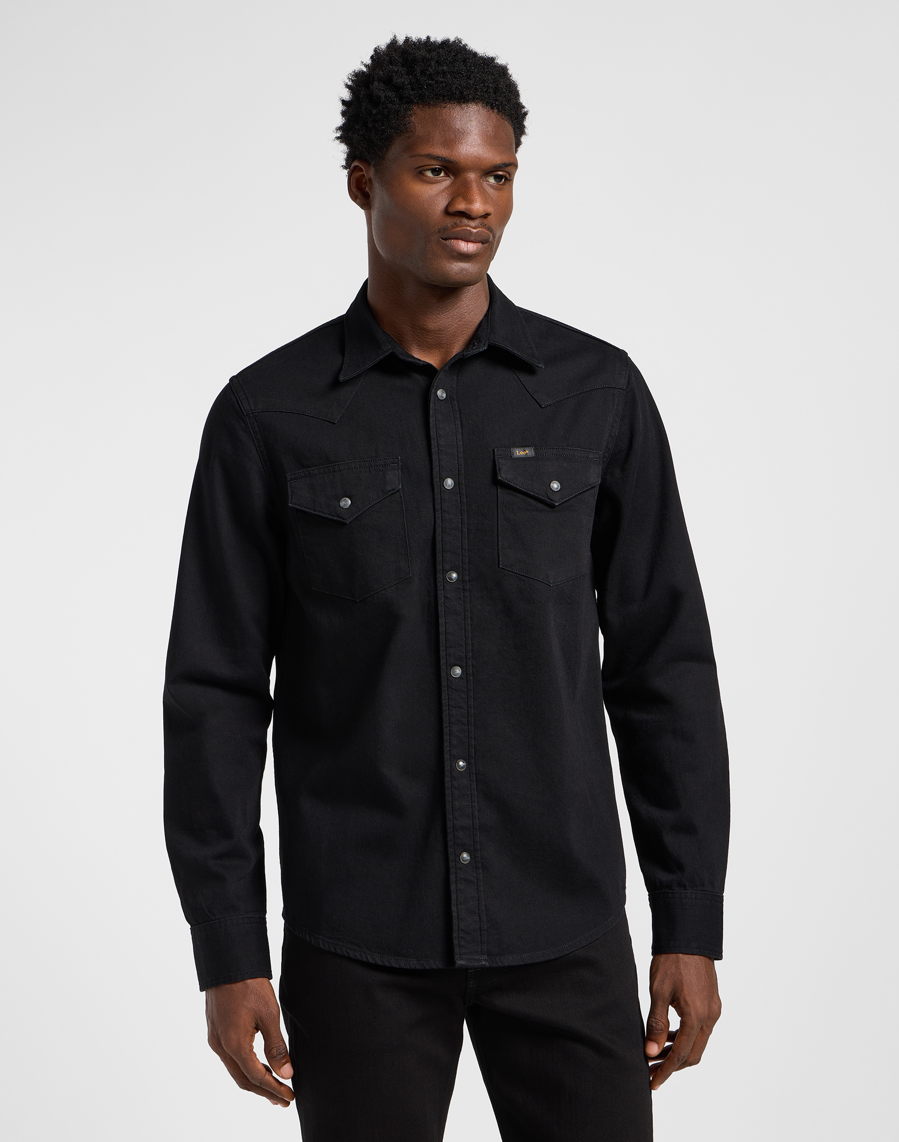 Pánská džínová košile LEE 112363913 REGULAR WESTERN SHIRT Black Velikost: S