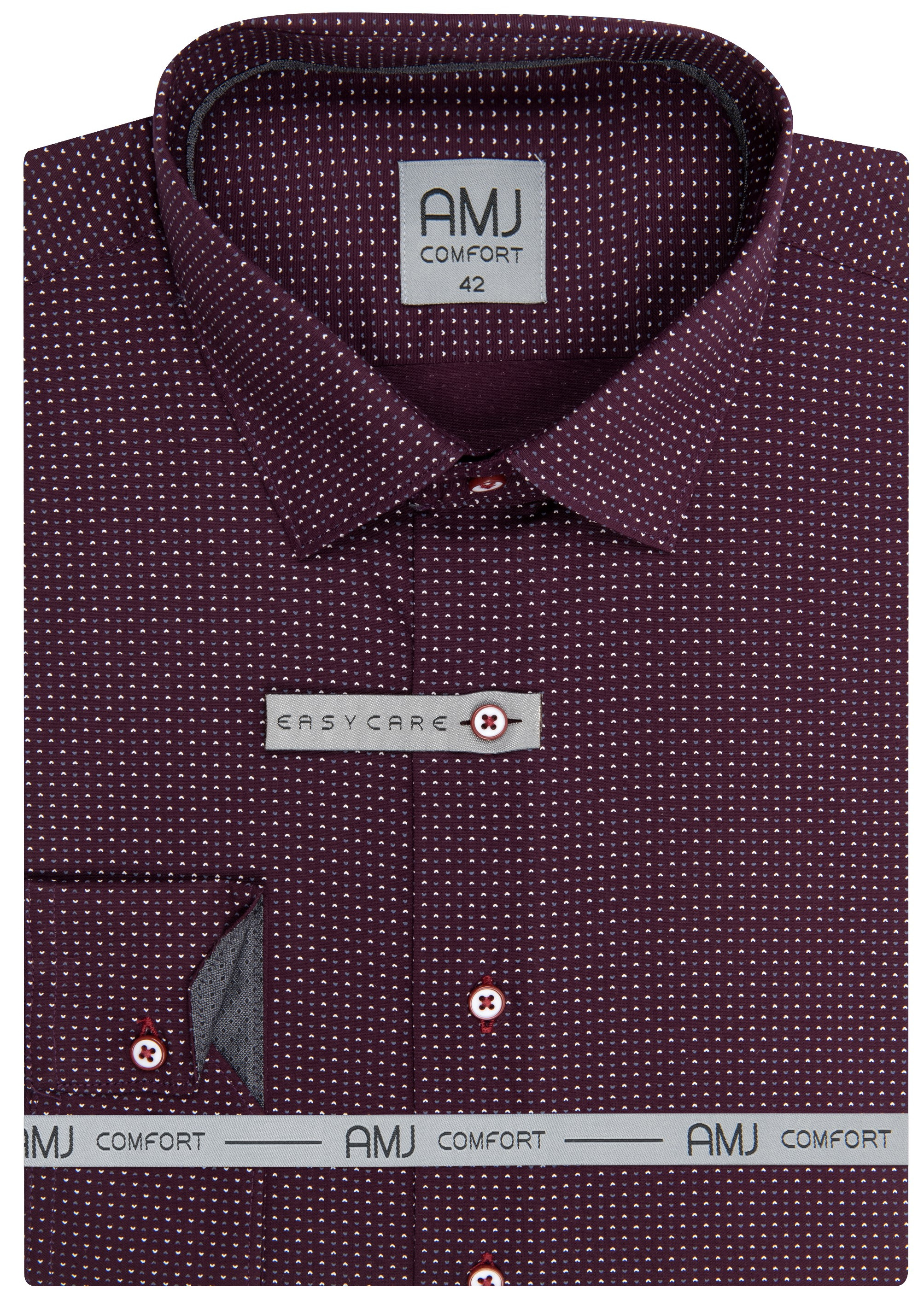 Pánská košile dlouhý rukáv AMJ VDSBR 1256 Slim Fit Comfort Velikost: 41