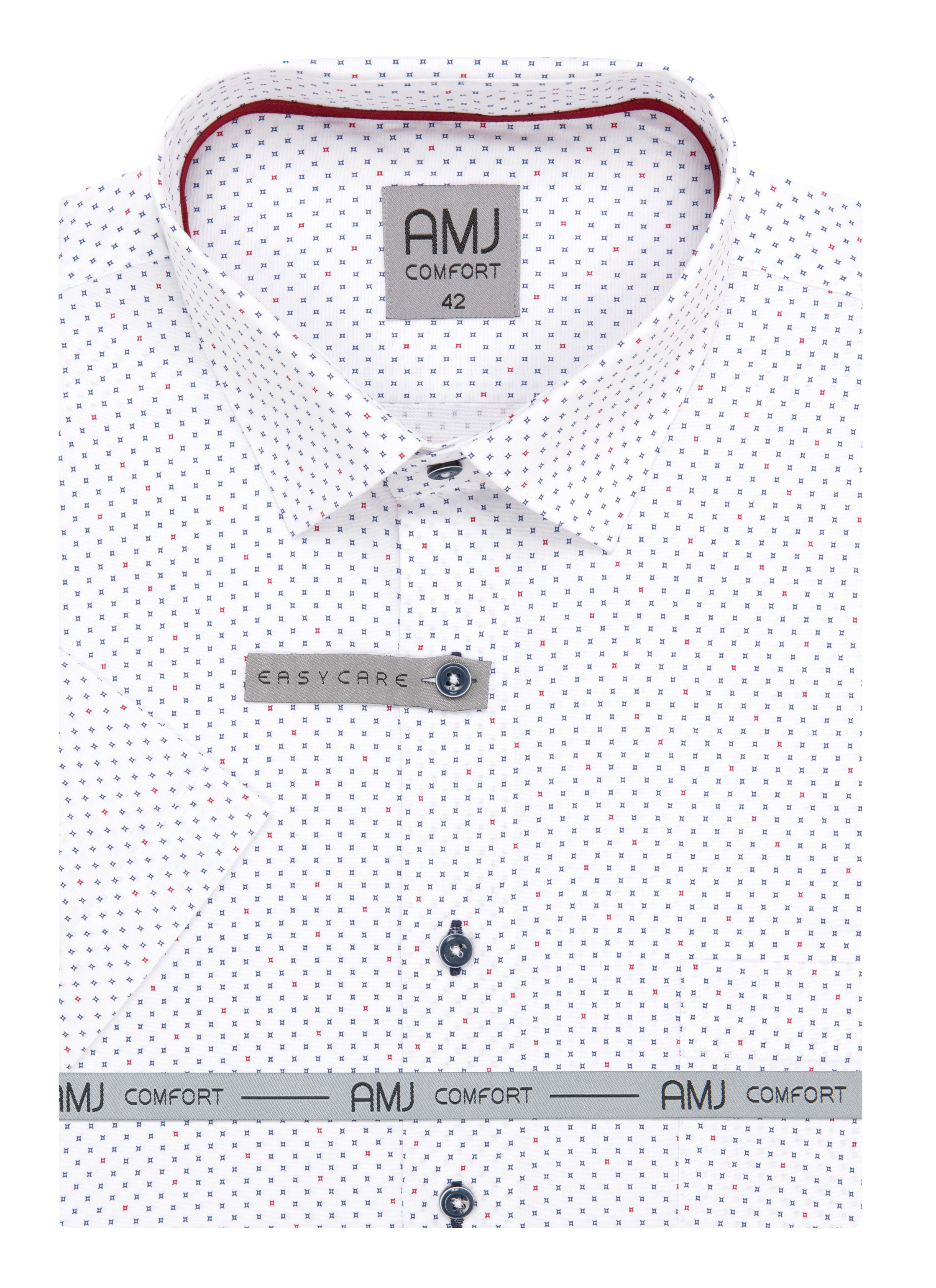 Pánská košile krátký rukáv AMJ VKSBR 1379 Slim Fit Comfort Velikost: 44