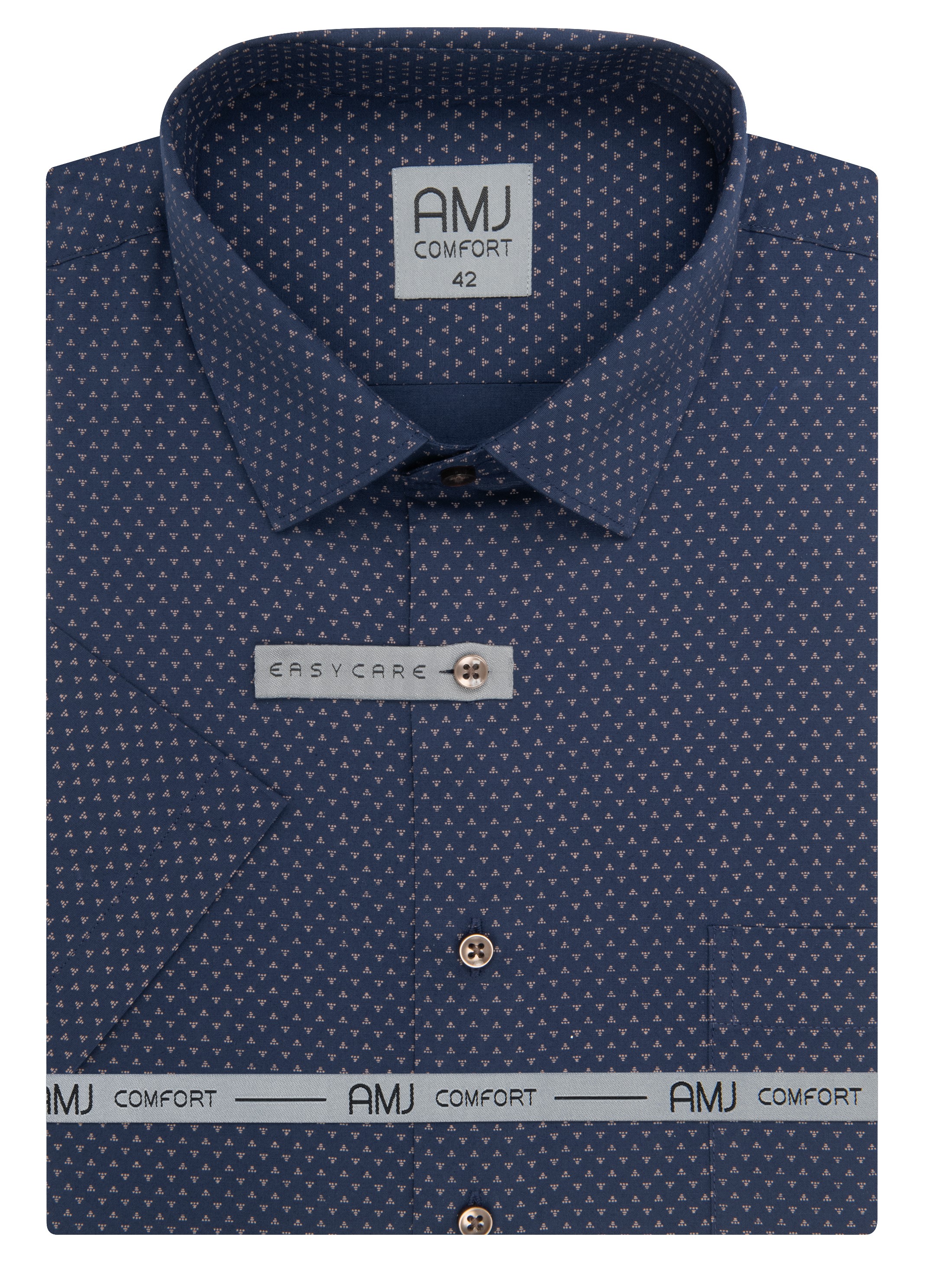 Pánská košile krátký rukáv AMJ VKB VKNB 1437 Classic Comfort Velikost: 49/50